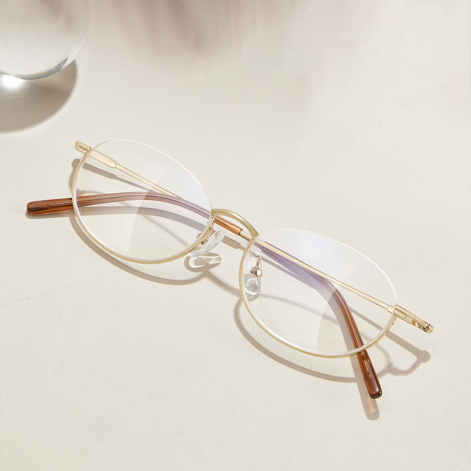 58201 Exquisite Inverted Half Frame Alloy Glasses