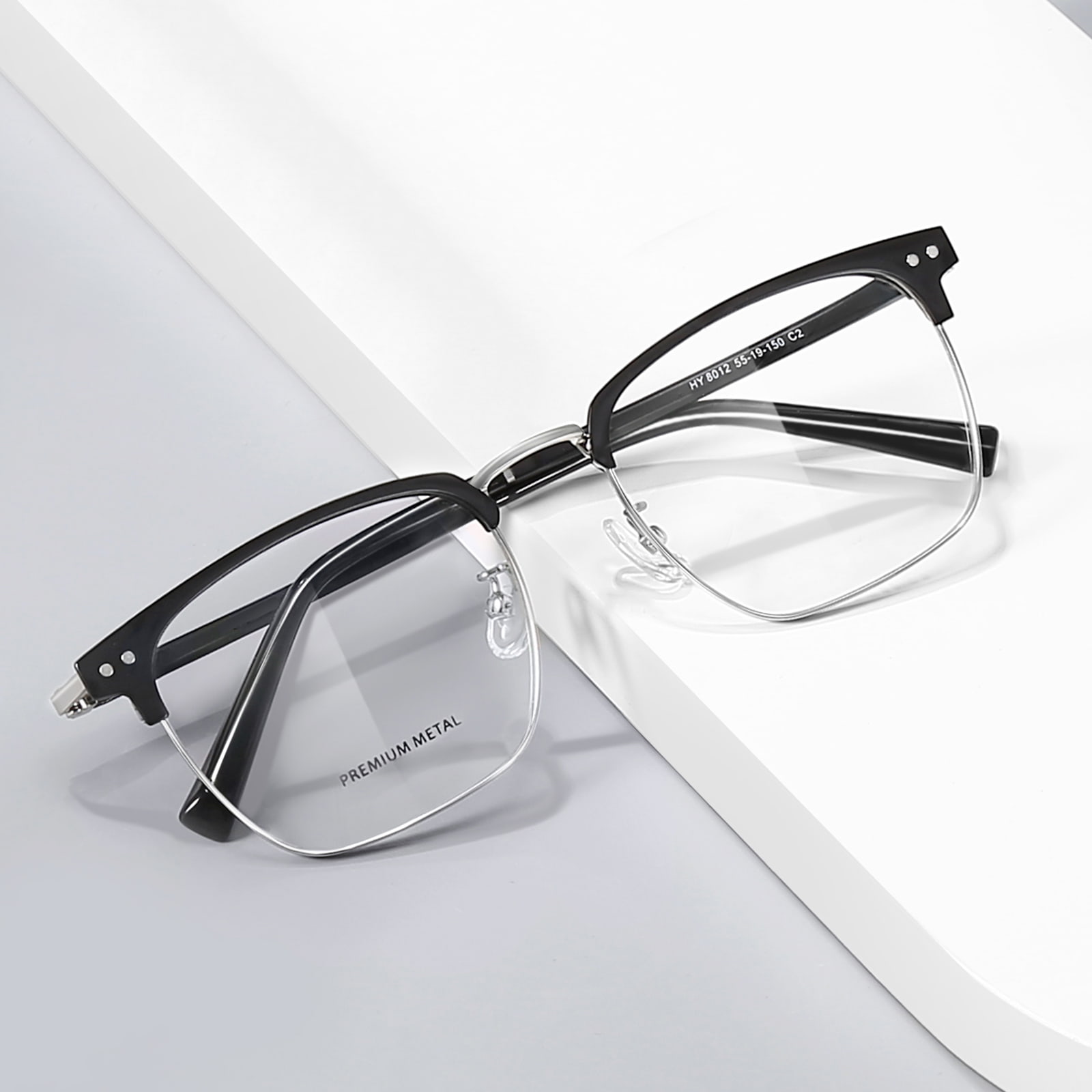 8012 Minimalist Nose-Pressure Alloy Glasses