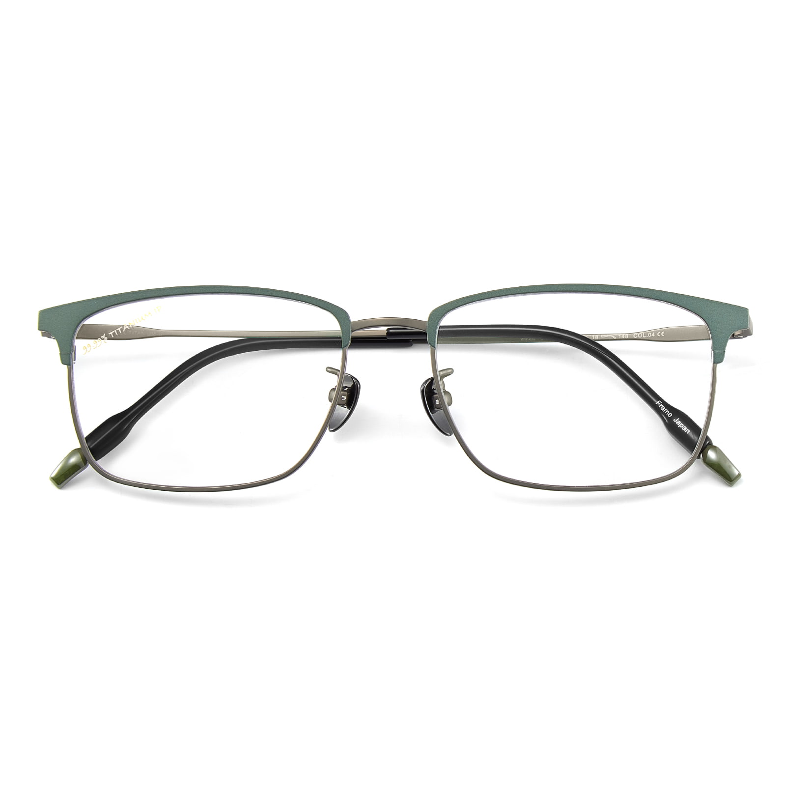 9727 Two-Tone Ultra-Thin Eyebrow-Shaped Frame Pure Titanium Glasses