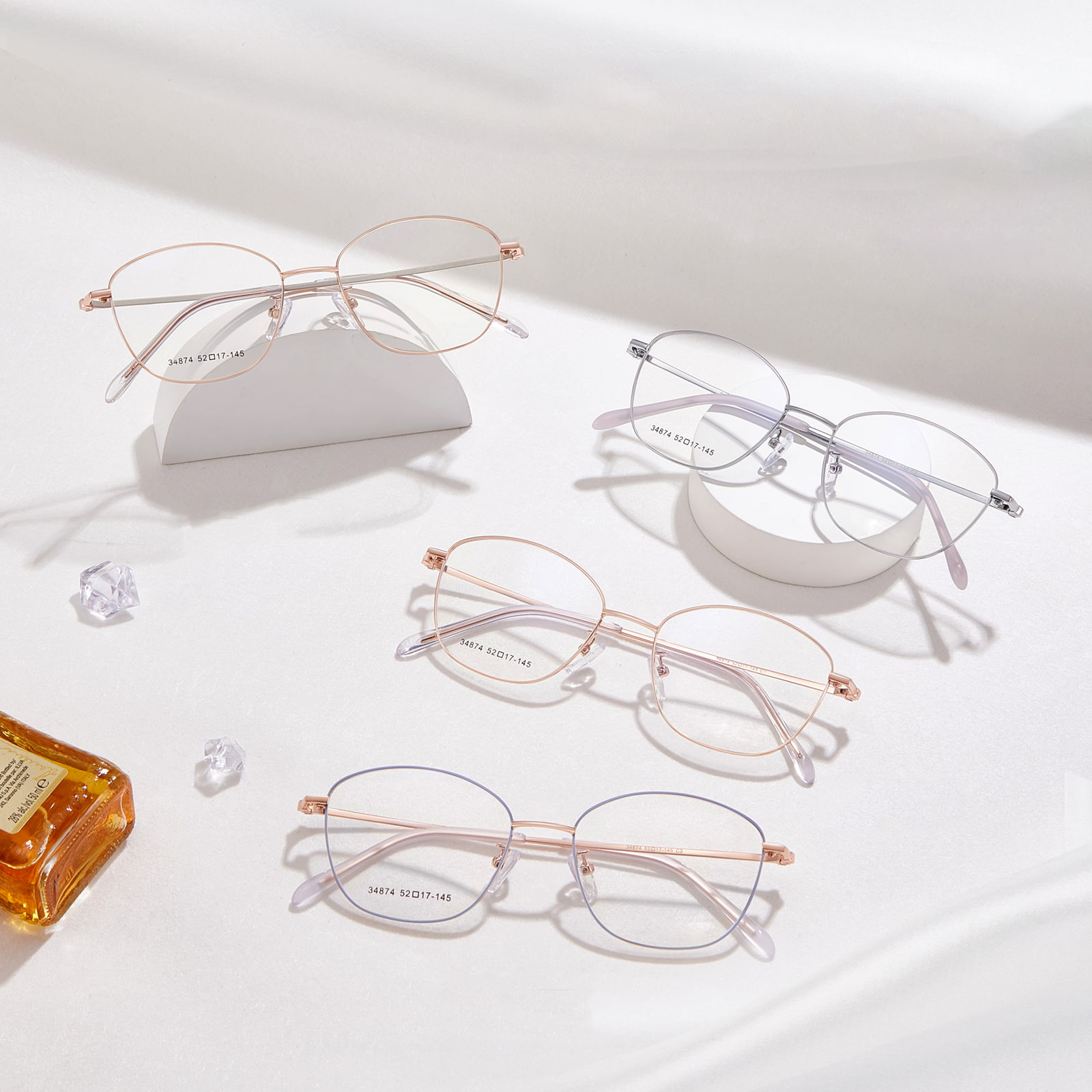 34874 Retro Thin Frame Alloy Glasses