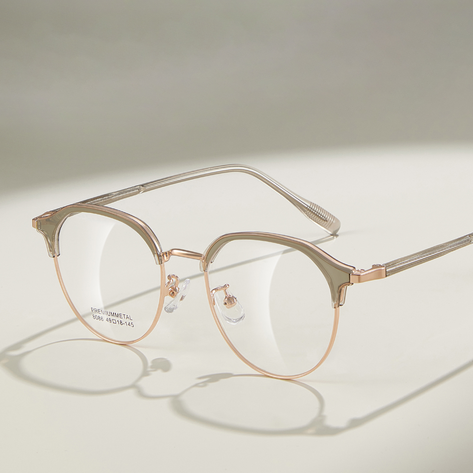 8086 Daily Reading Oval Frame Alloy Glasses