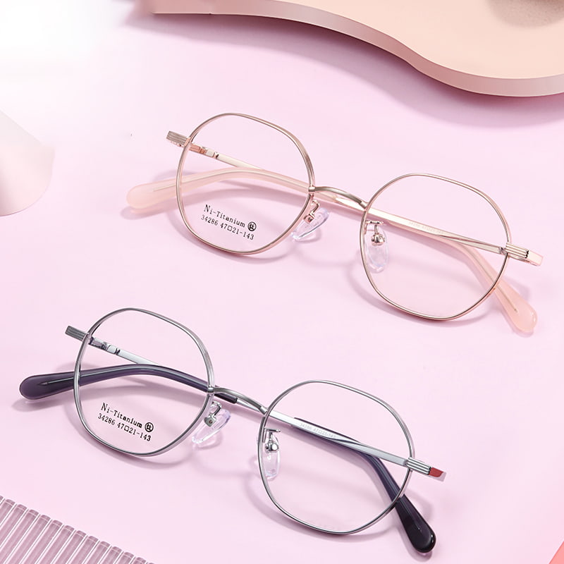 34286 Casual Polygonal Alloy Glasses