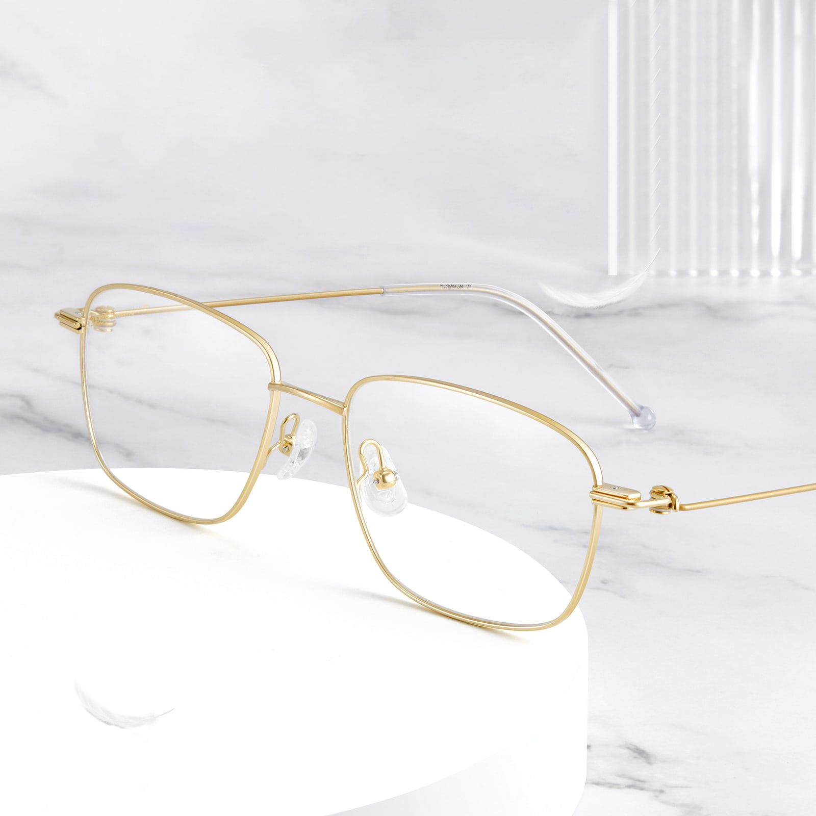 7734 Ultralight Square Frame Pure Titanium Glasses