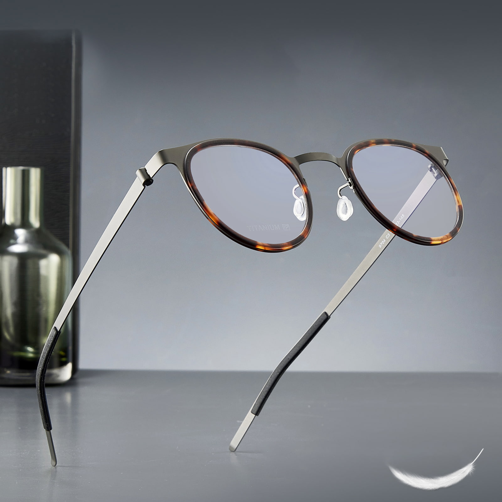 9704 Separate Rim Screwless Pure Titanium Glasses