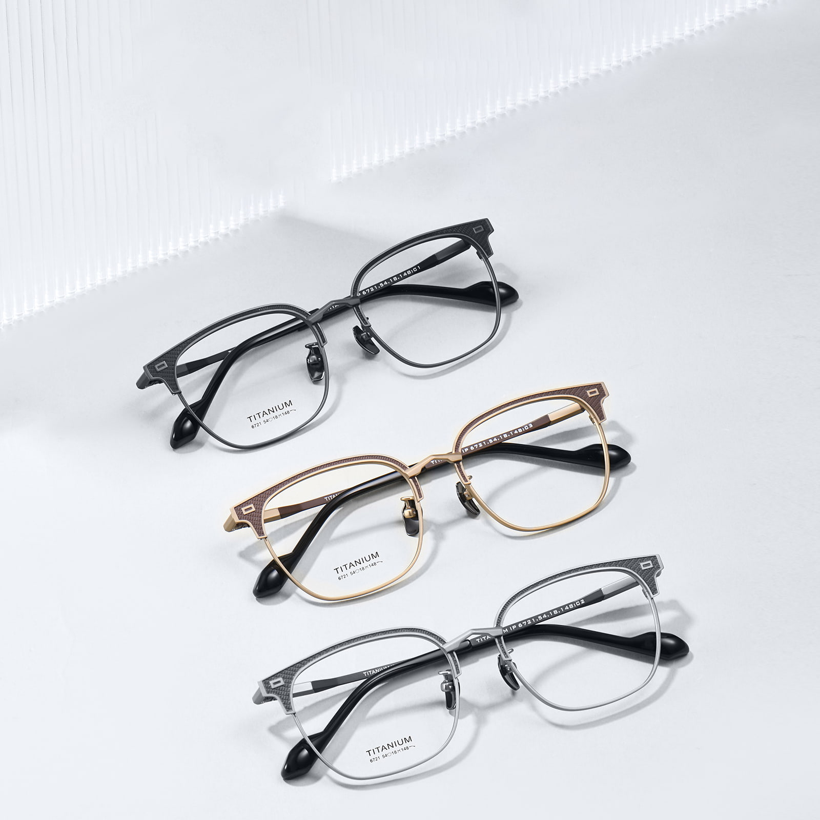 6721 Tough Electroplated Non-Fading Pure Titanium Glasses
