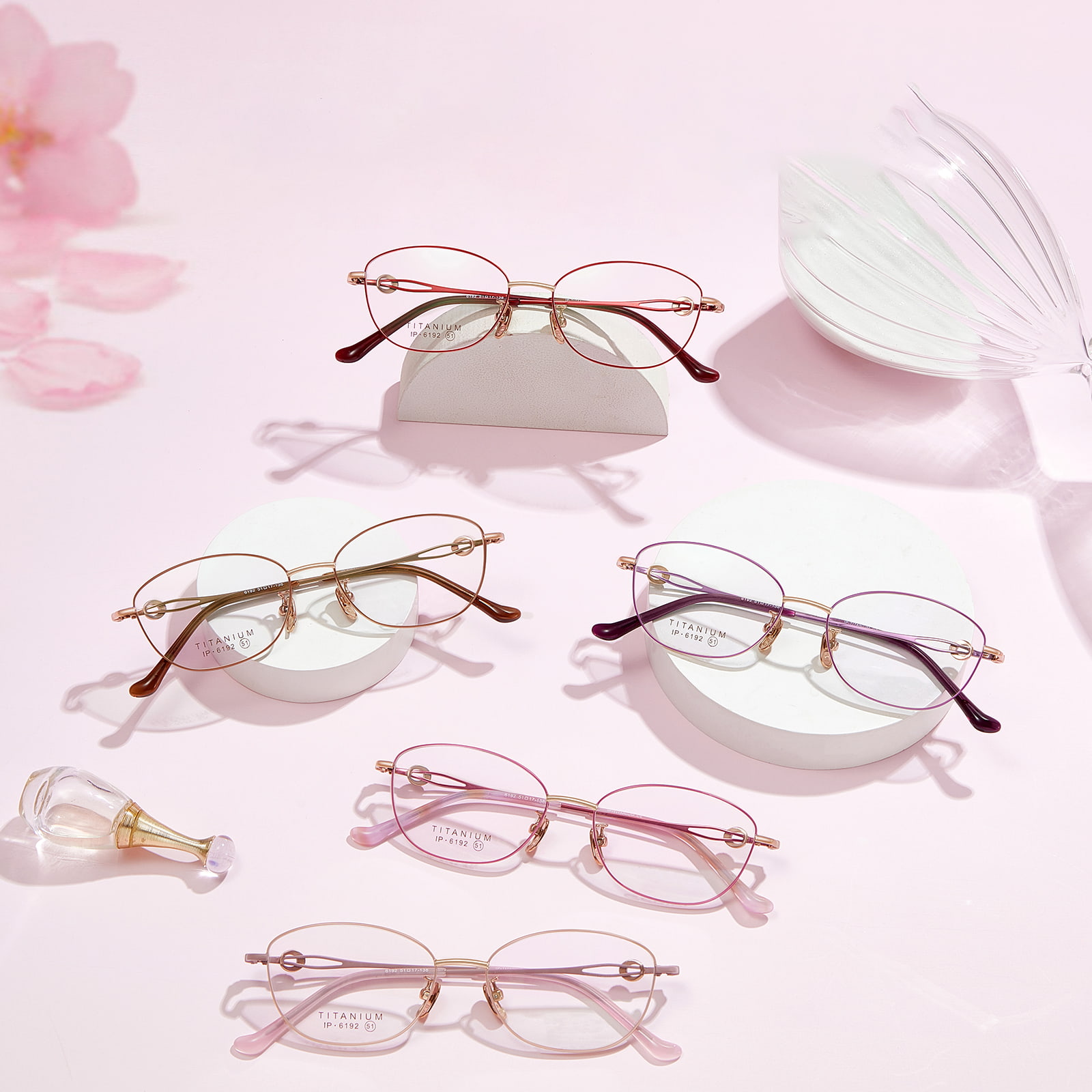 6192 Small Frame Non-Deformed Fine Diamond Pure Titanium Glasses