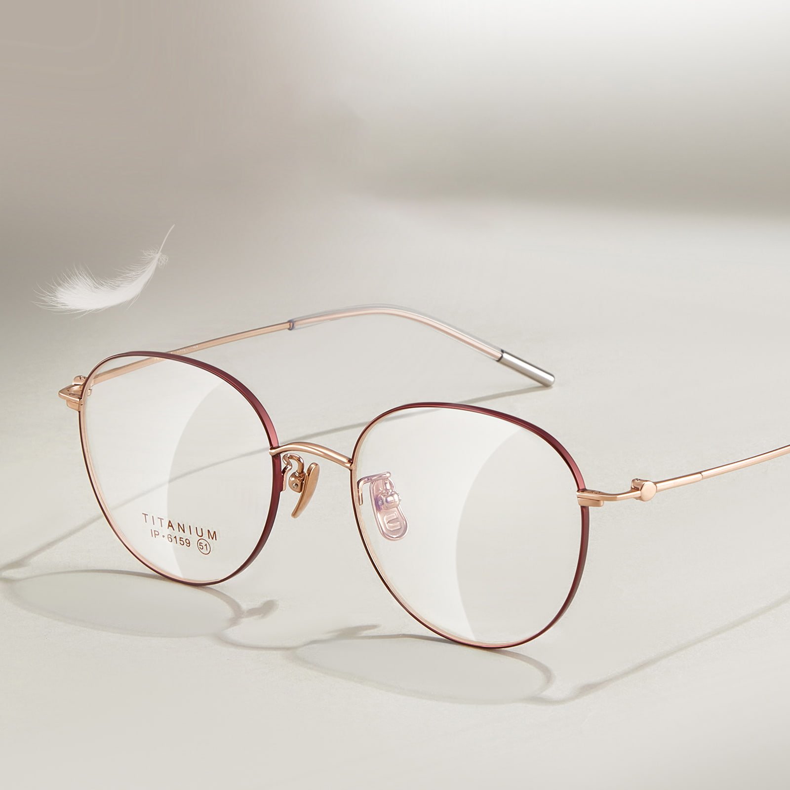 6159 Oval Fine Titanium Glasses