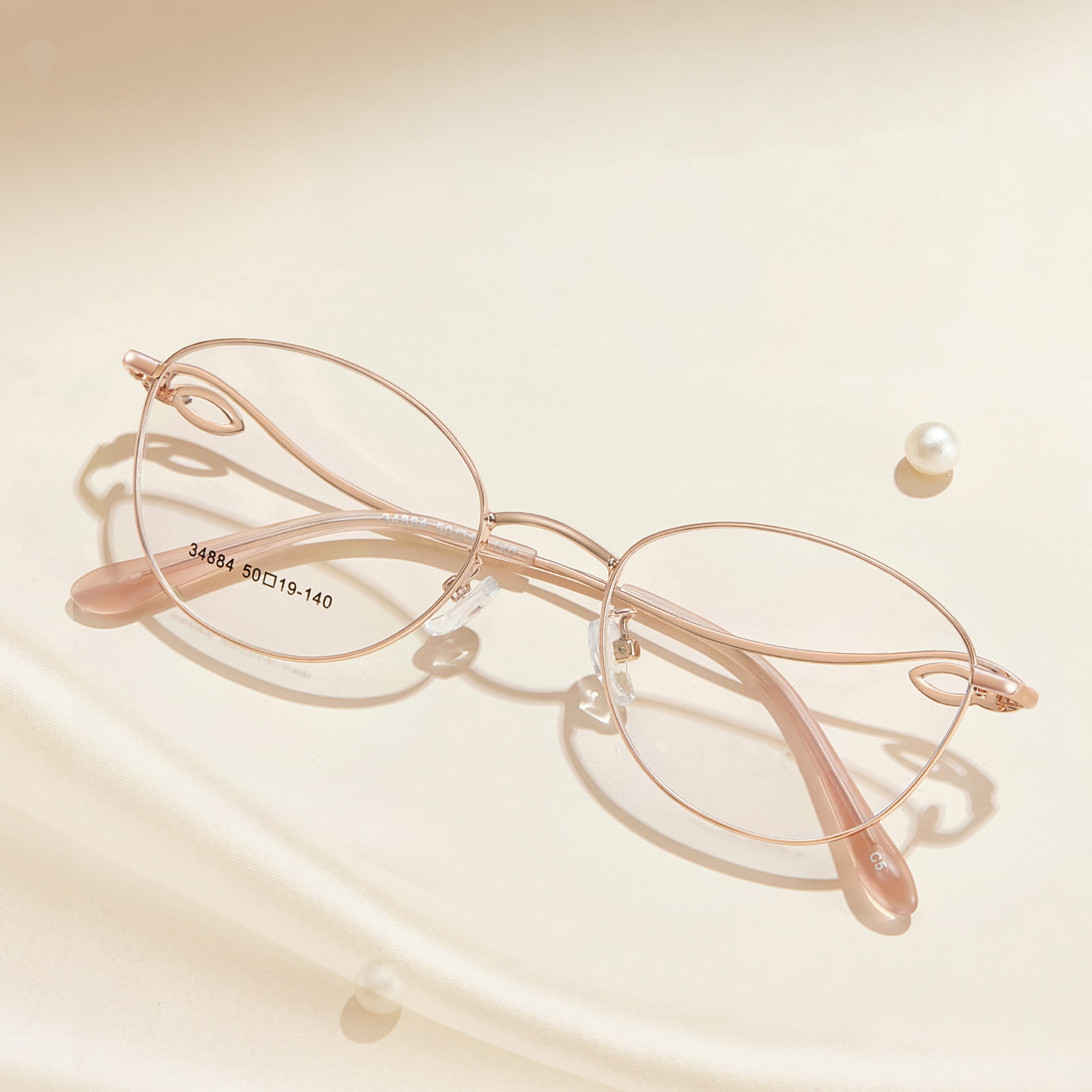 34884 Gentle Double-Sided Carved Alloy Glasses
