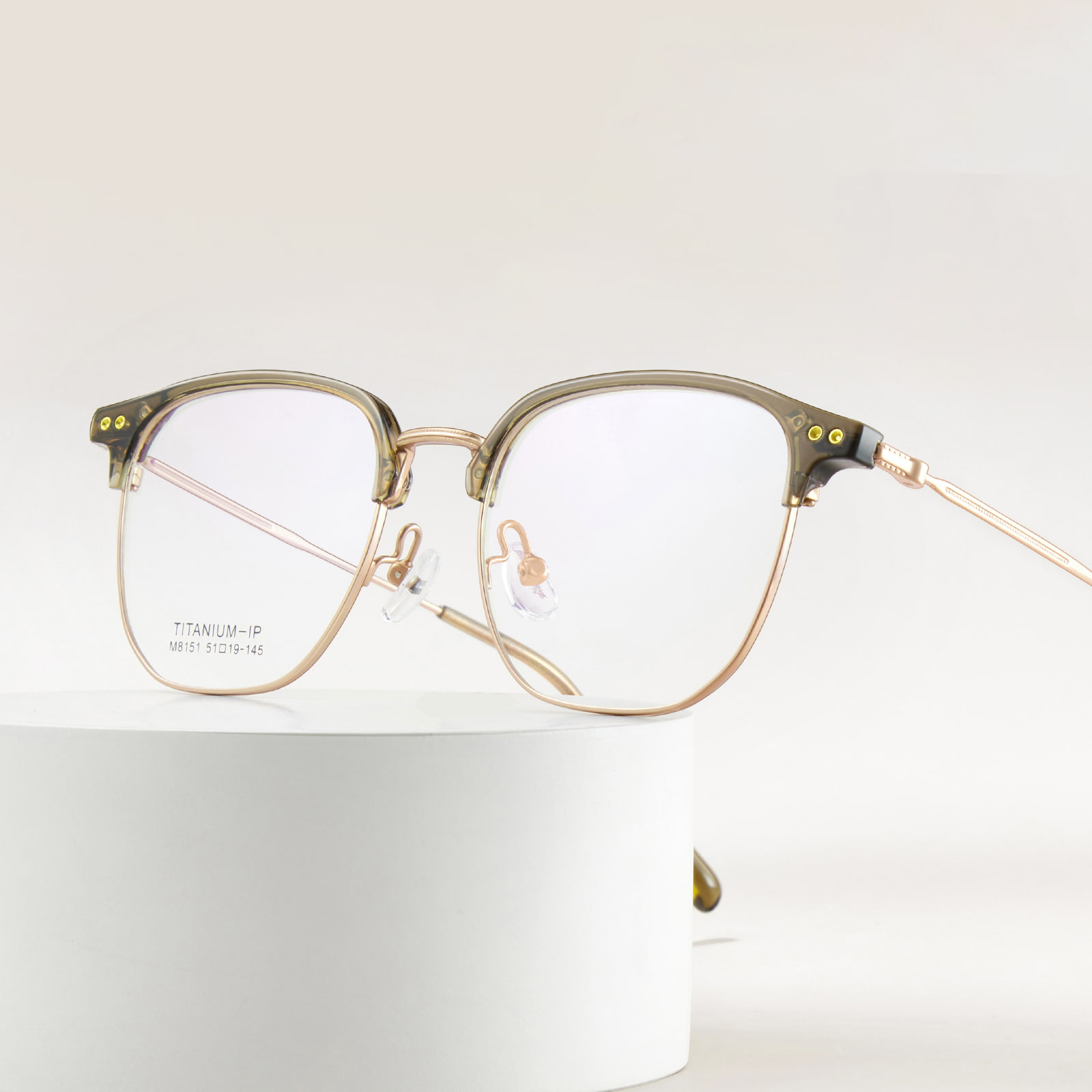 M8151 Square Circle Lightweight β Titanium Glasses