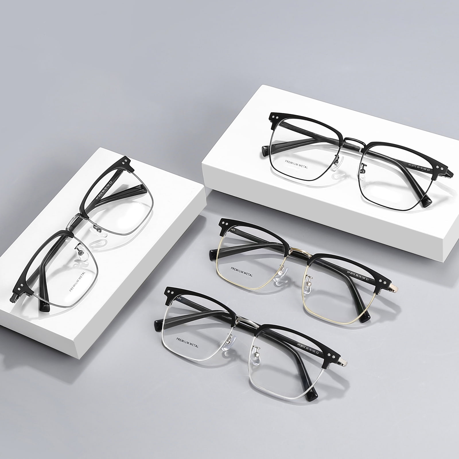 8012 Minimalist Nose-Pressure Alloy Glasses