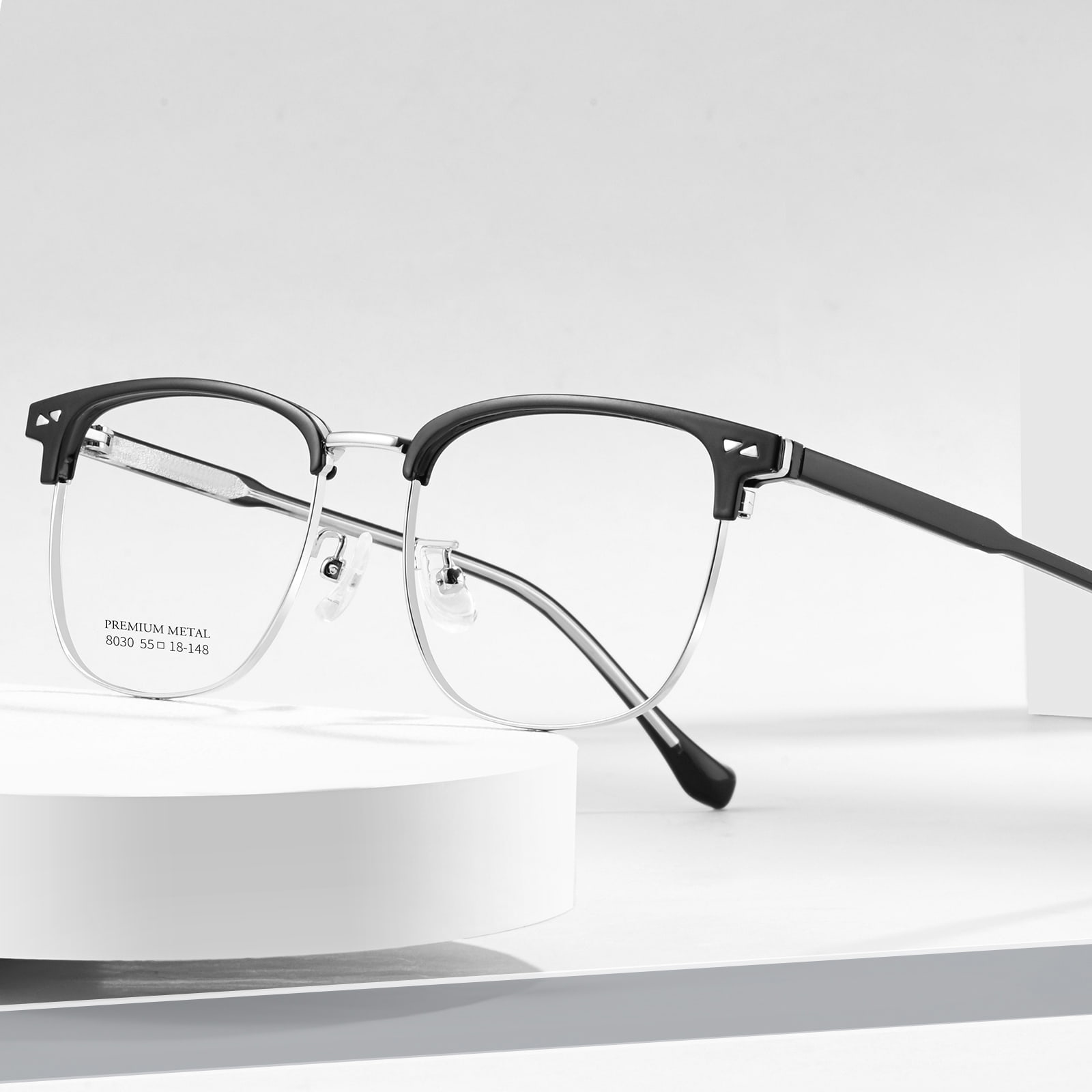 8030 Business Embedded Metal Strip Alloy Glasses