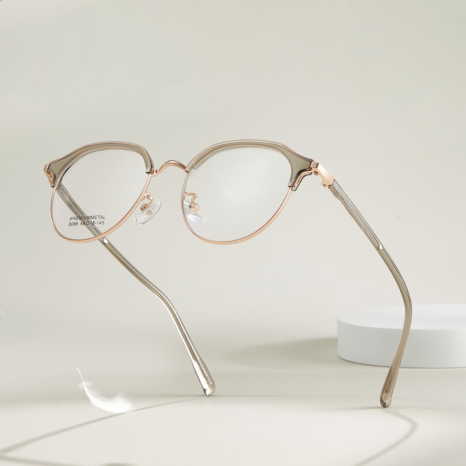8086 Daily Reading Oval Frame Alloy Glasses