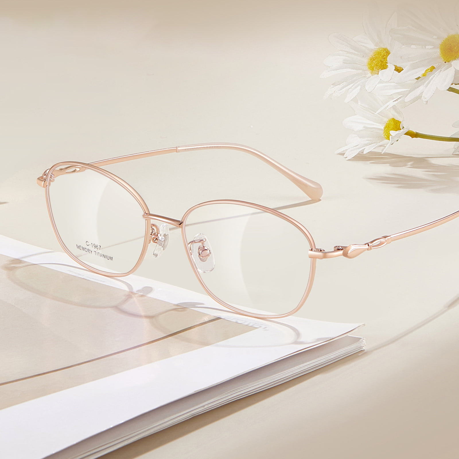 1967 Daily Bow Design Alloy Glasses