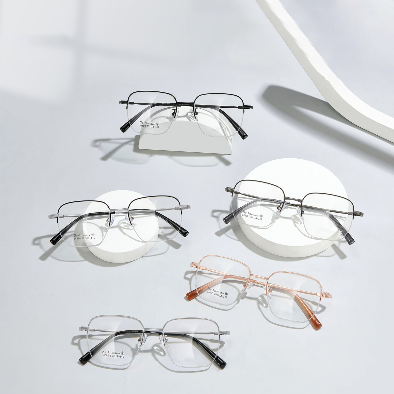 34690 Retro Full Face Fit Gold Glasses