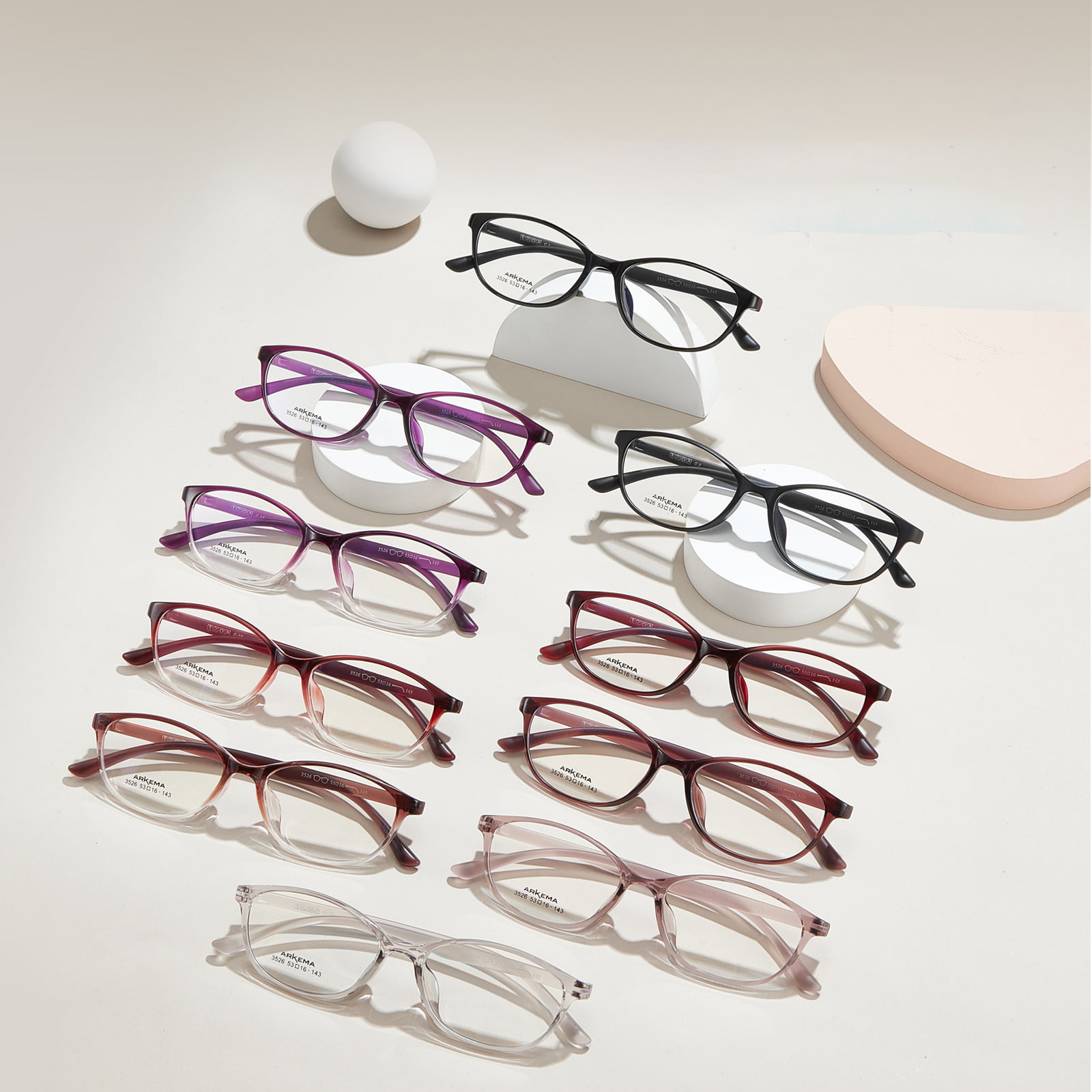 3526 Cat-Eye Frame Fits TR90 Glasses