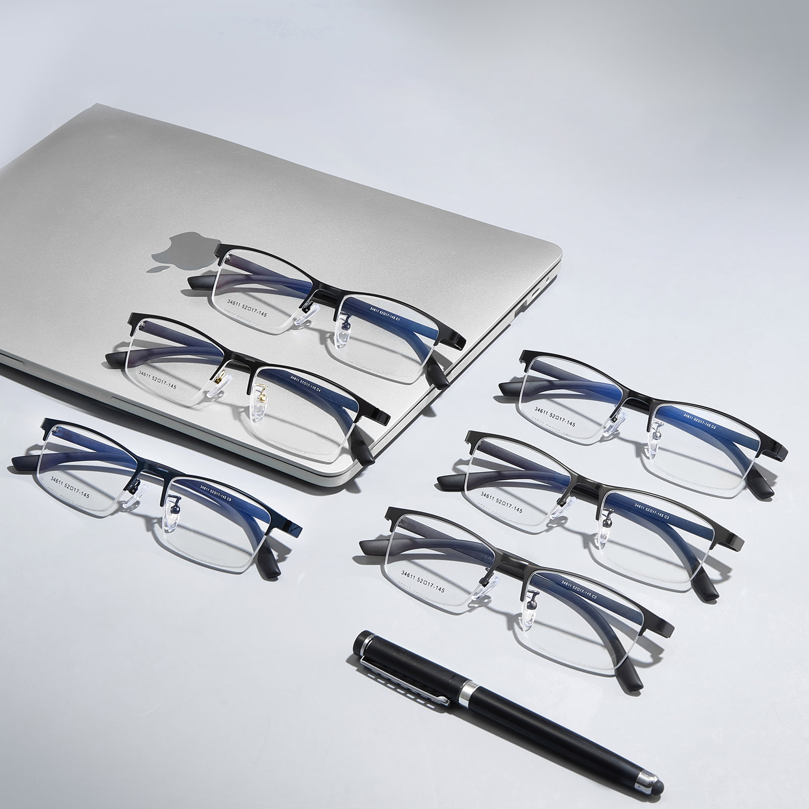 34611 Minimalist Half-Frame Hypoallergenic Alloy Glasses
