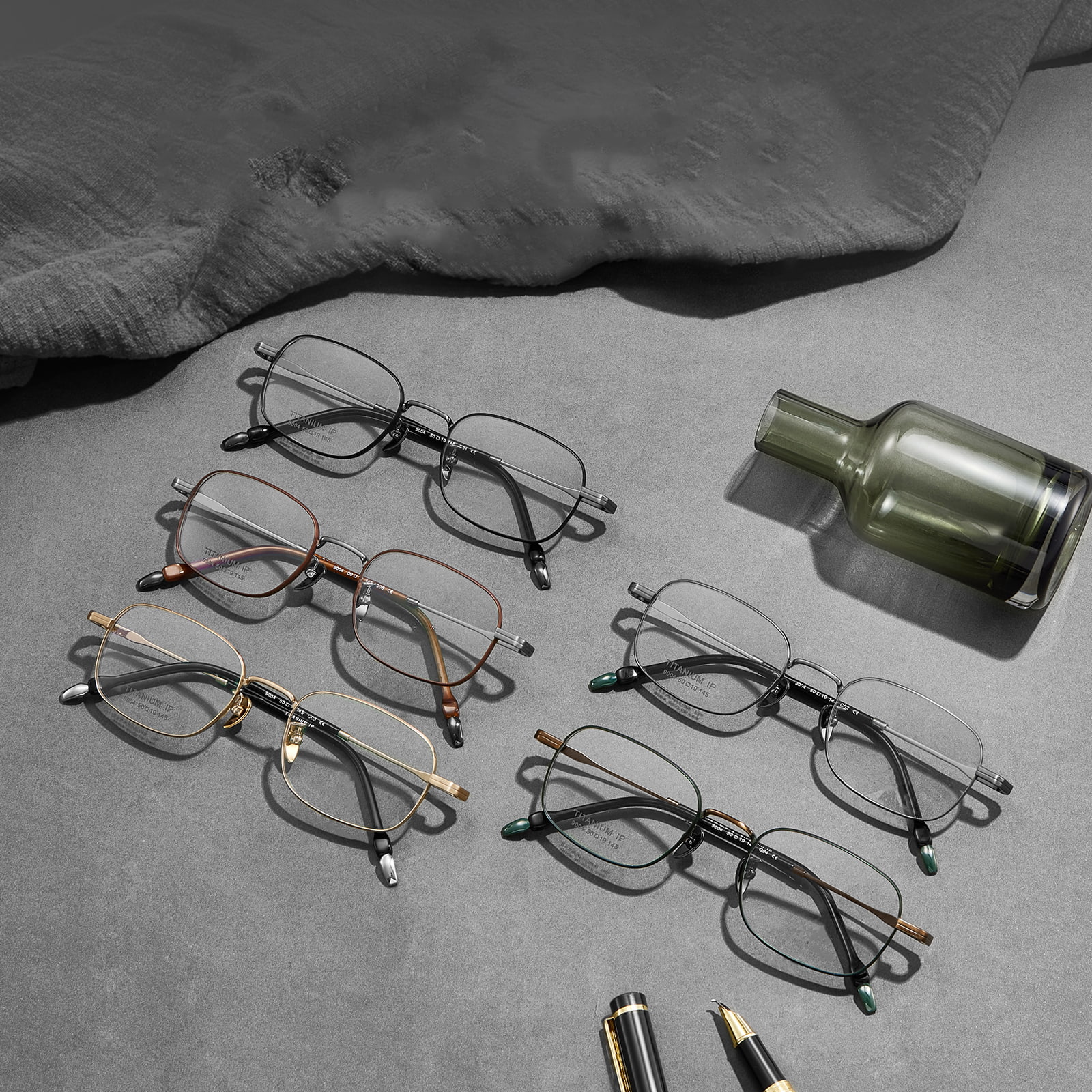 9004 Wide-Rimmed Non-Slip Pure Titanium Glasses