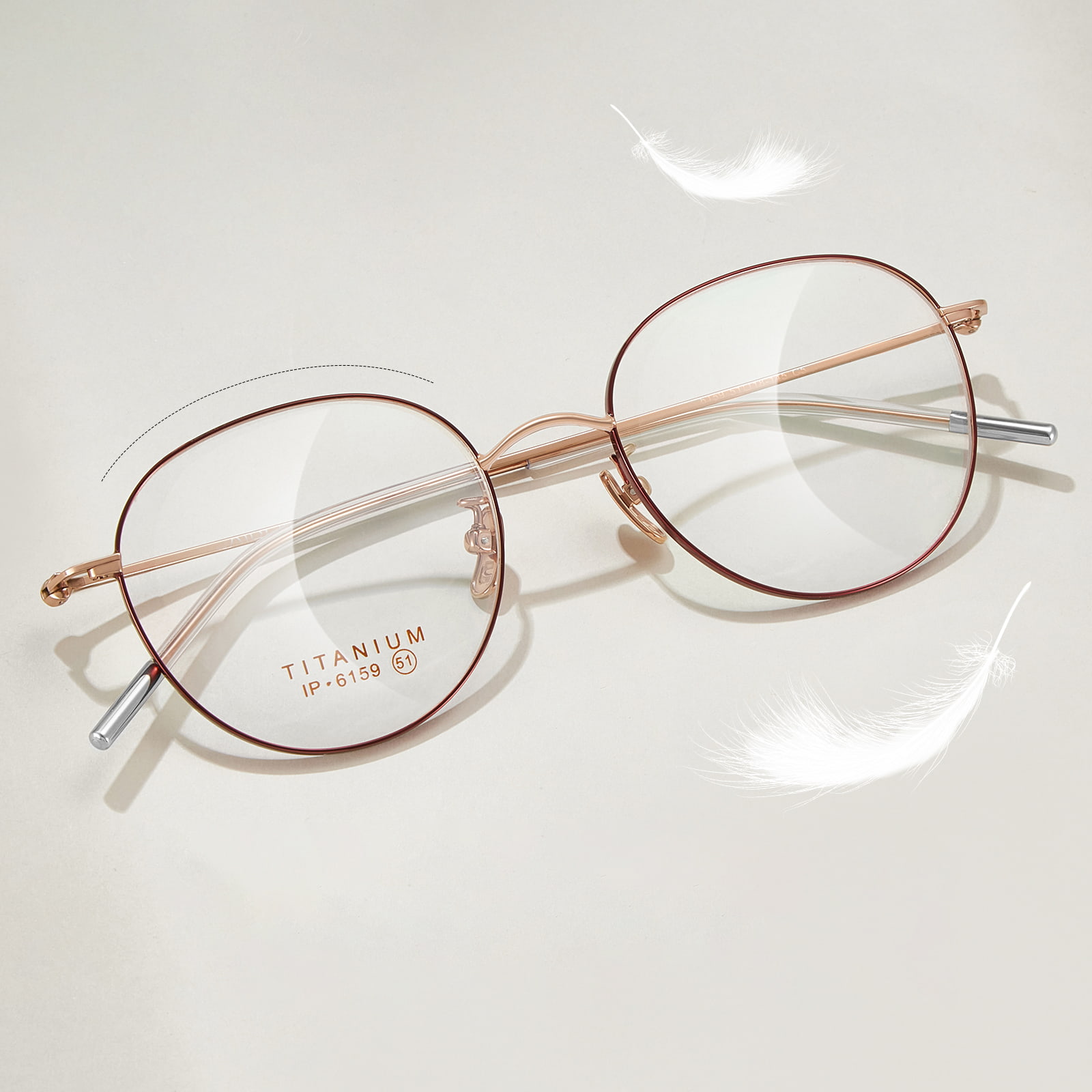 6159 Oval Fine Titanium Glasses