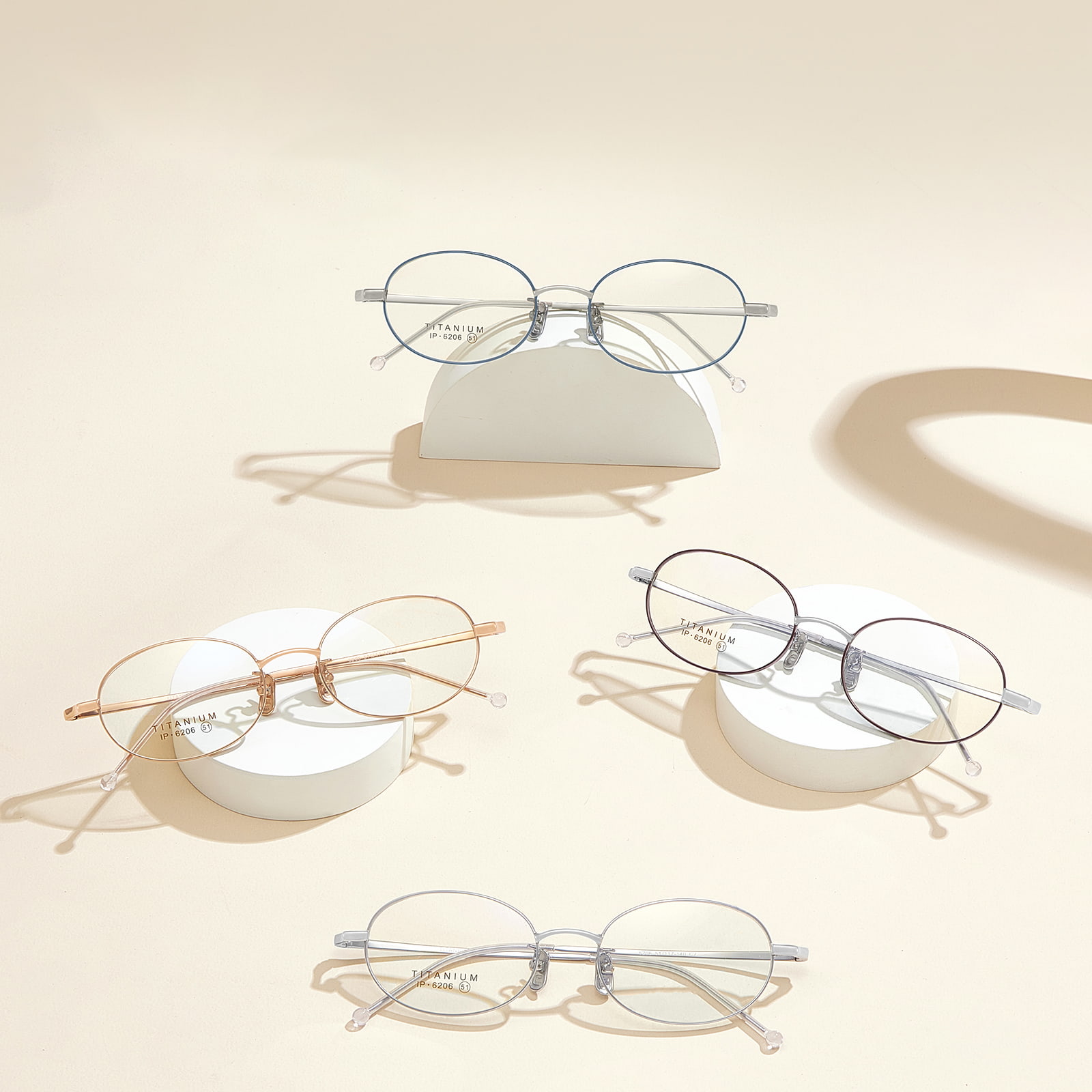 6206 Soft Curved Outward Expansion Pure Titanium Glasses