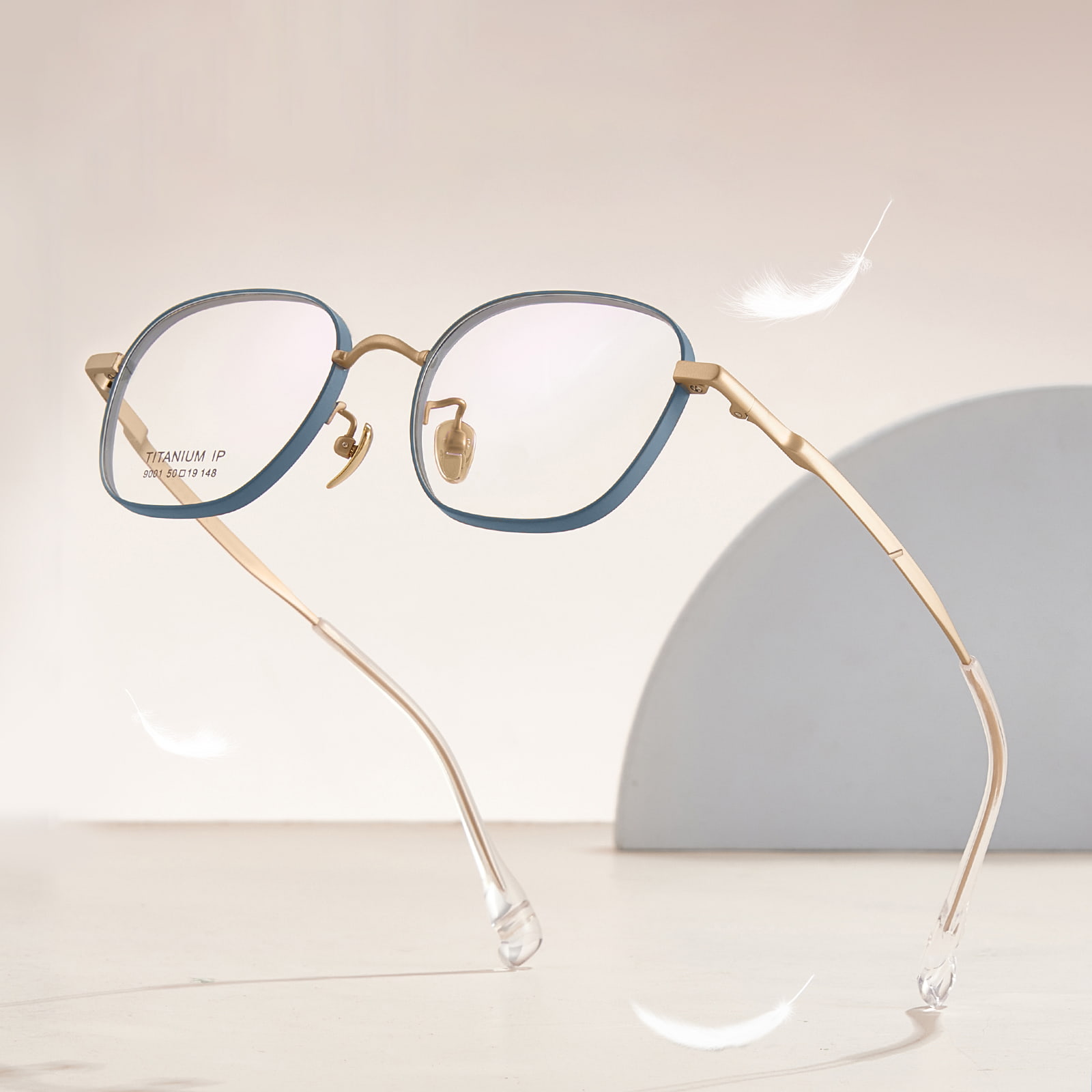 9001 Polygonal Simple and Solid Pure Titanium Glasses