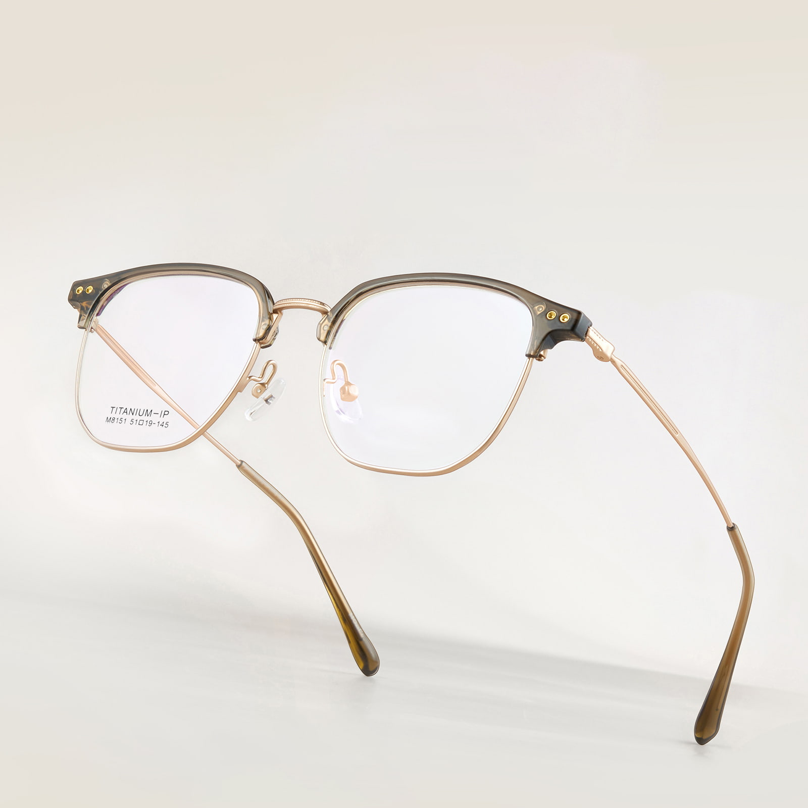 M8151 Square Circle Lightweight β Titanium Glasses