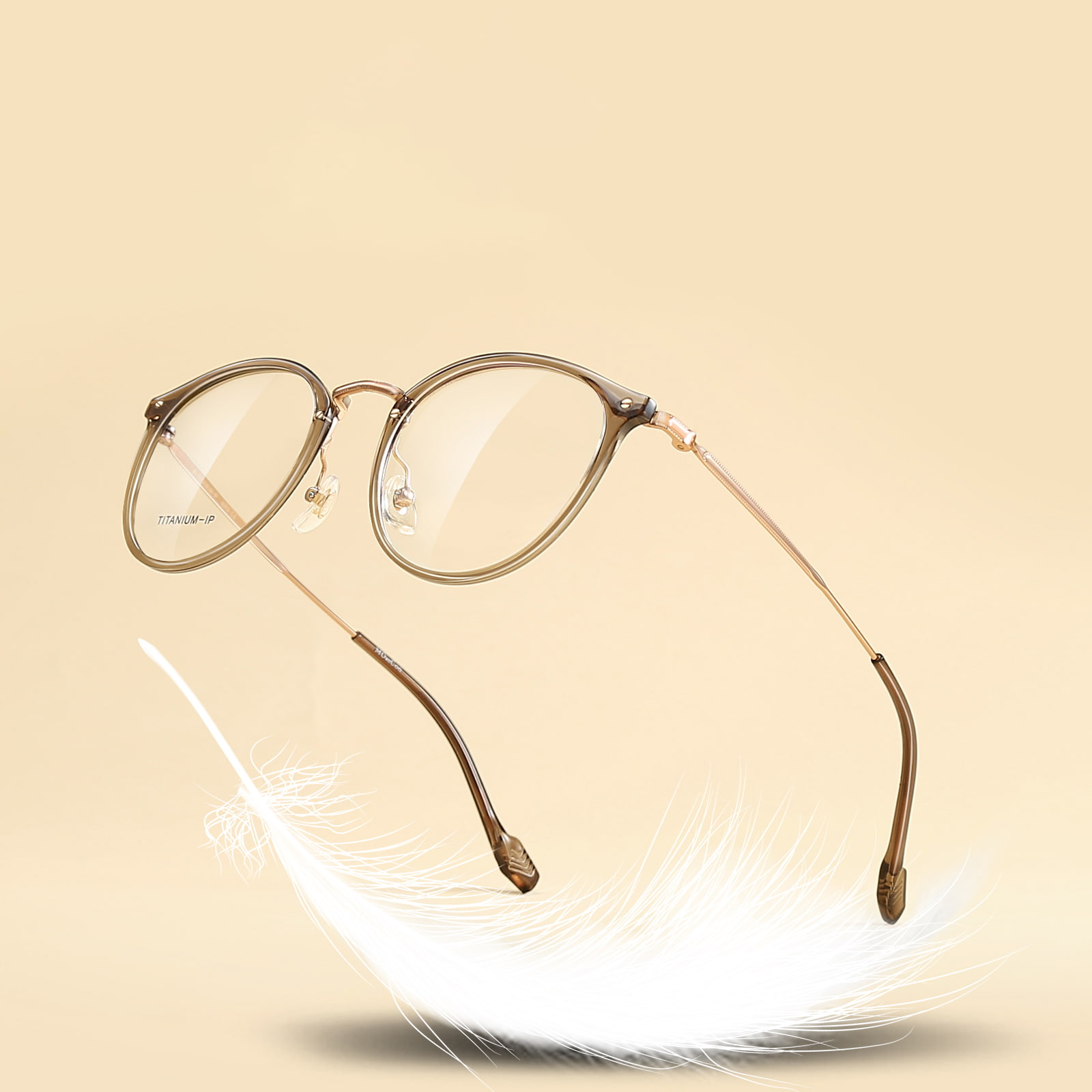 M8080 Thin Round Frame Non-Falling Beta Titanium Glasses