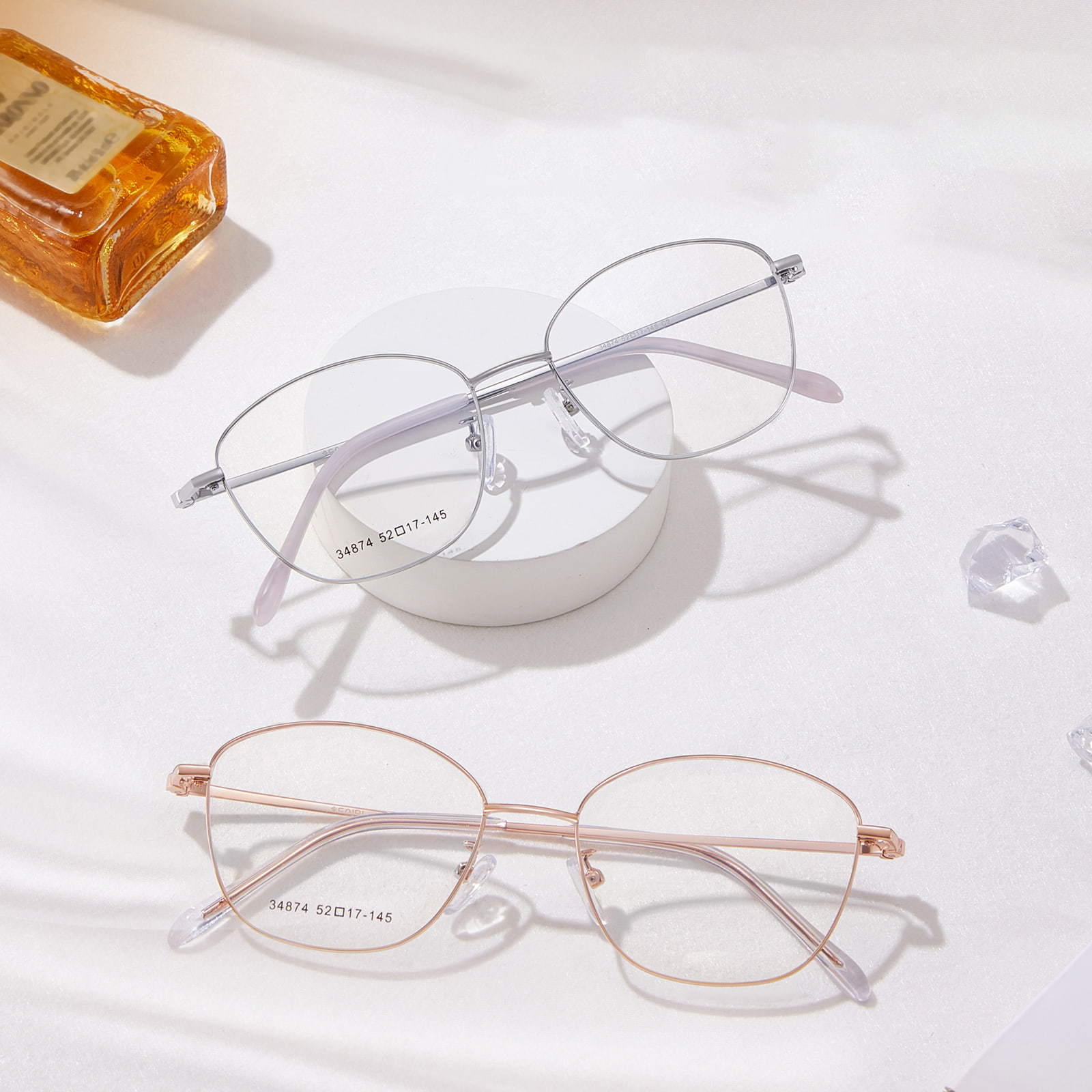 34874 Retro Thin Frame Alloy Glasses