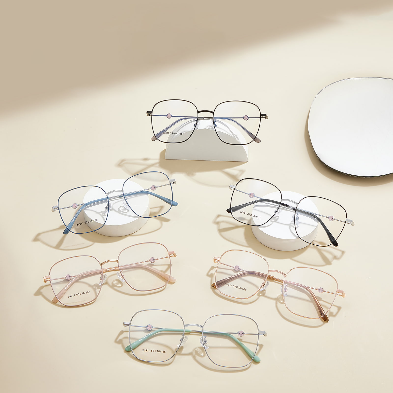 34911 Cute Non-Fading Light Alloy Glasses