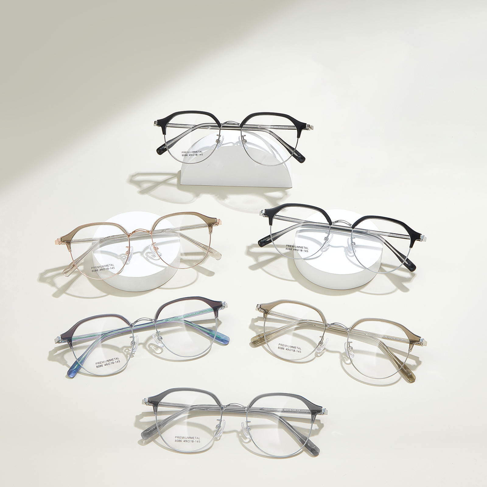 8086 Daily Reading Oval Frame Alloy Glasses