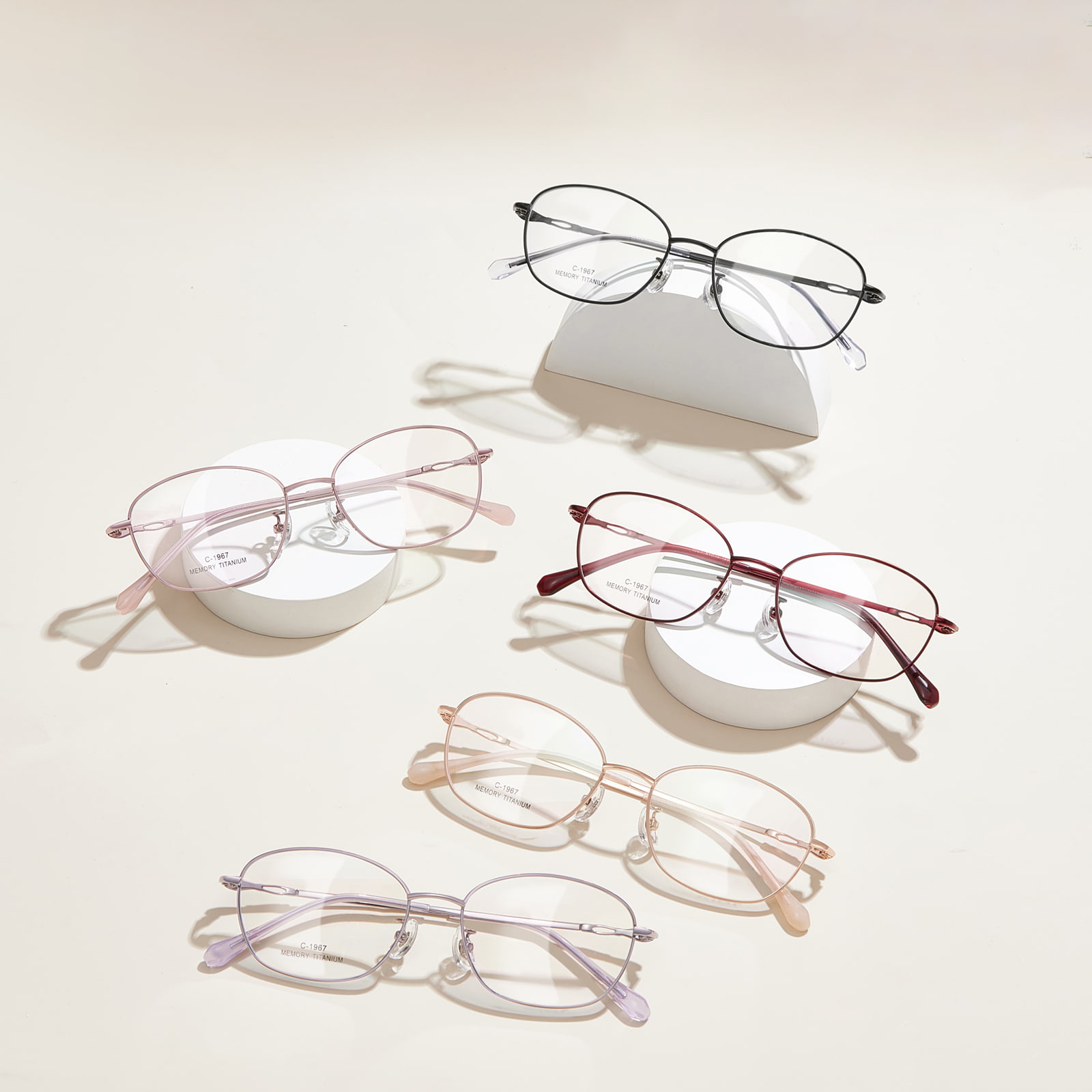 1967 Daily Bow Design Alloy Glasses