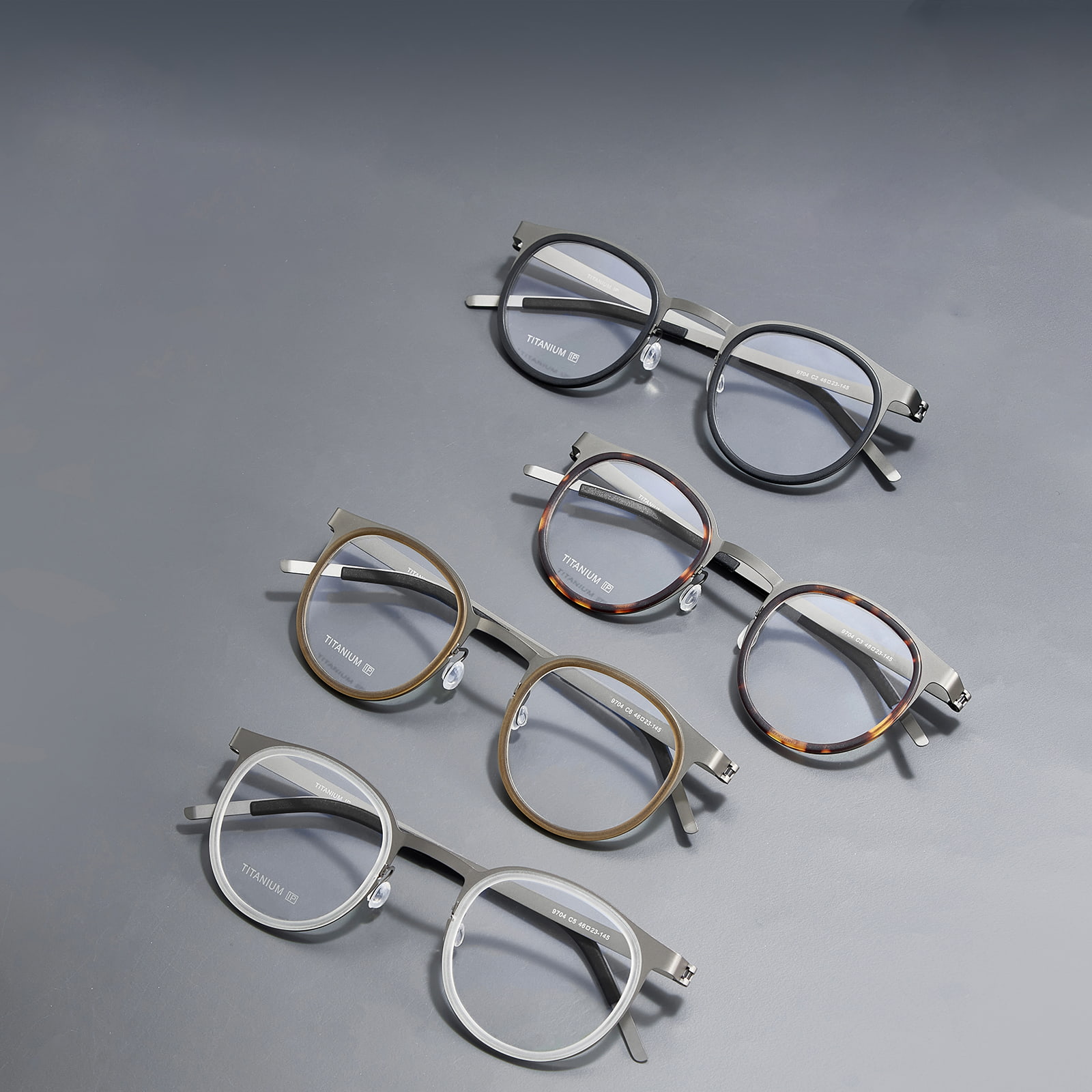 9704 Separate Rim Screwless Pure Titanium Glasses