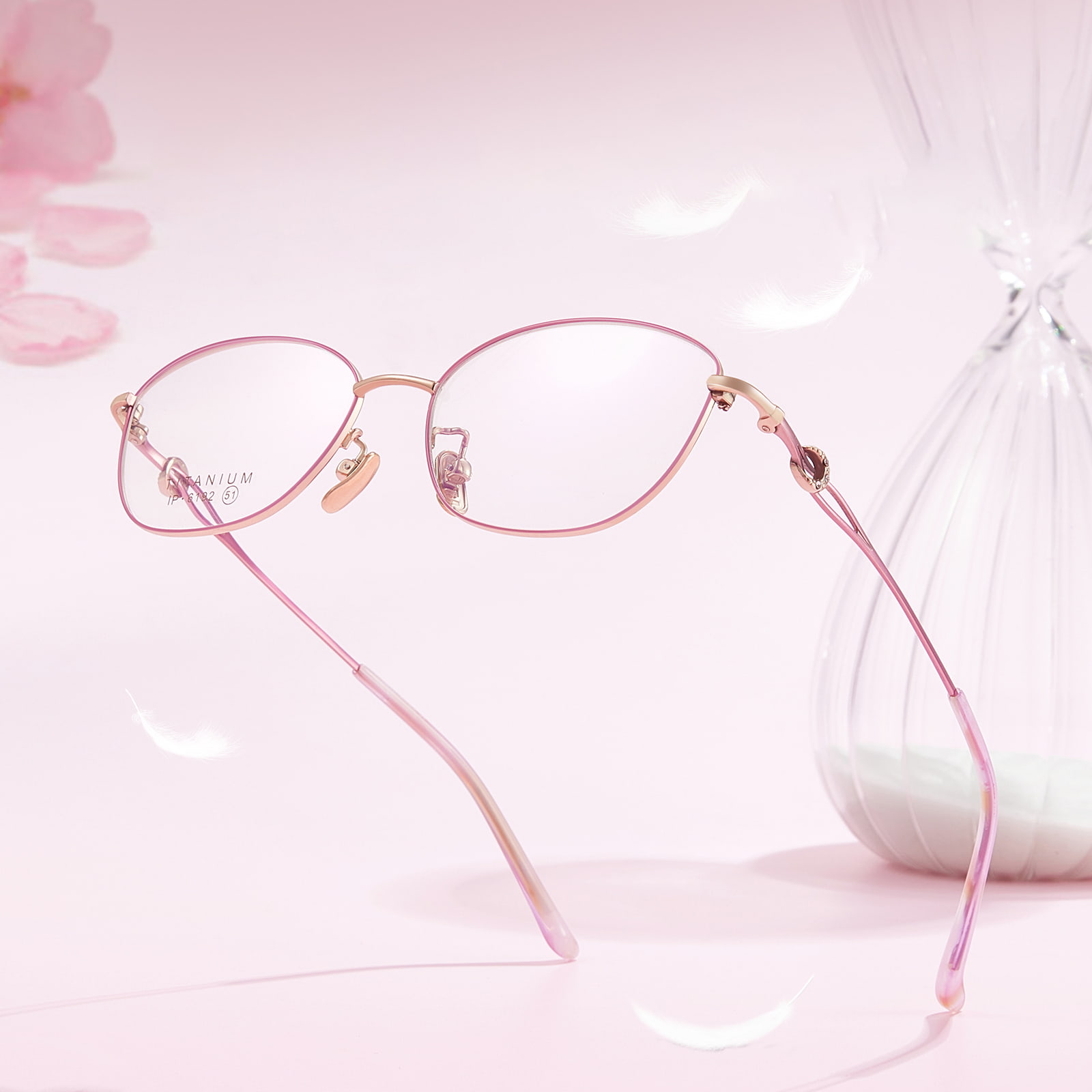 6192 Small Frame Non-Deformed Fine Diamond Pure Titanium Glasses