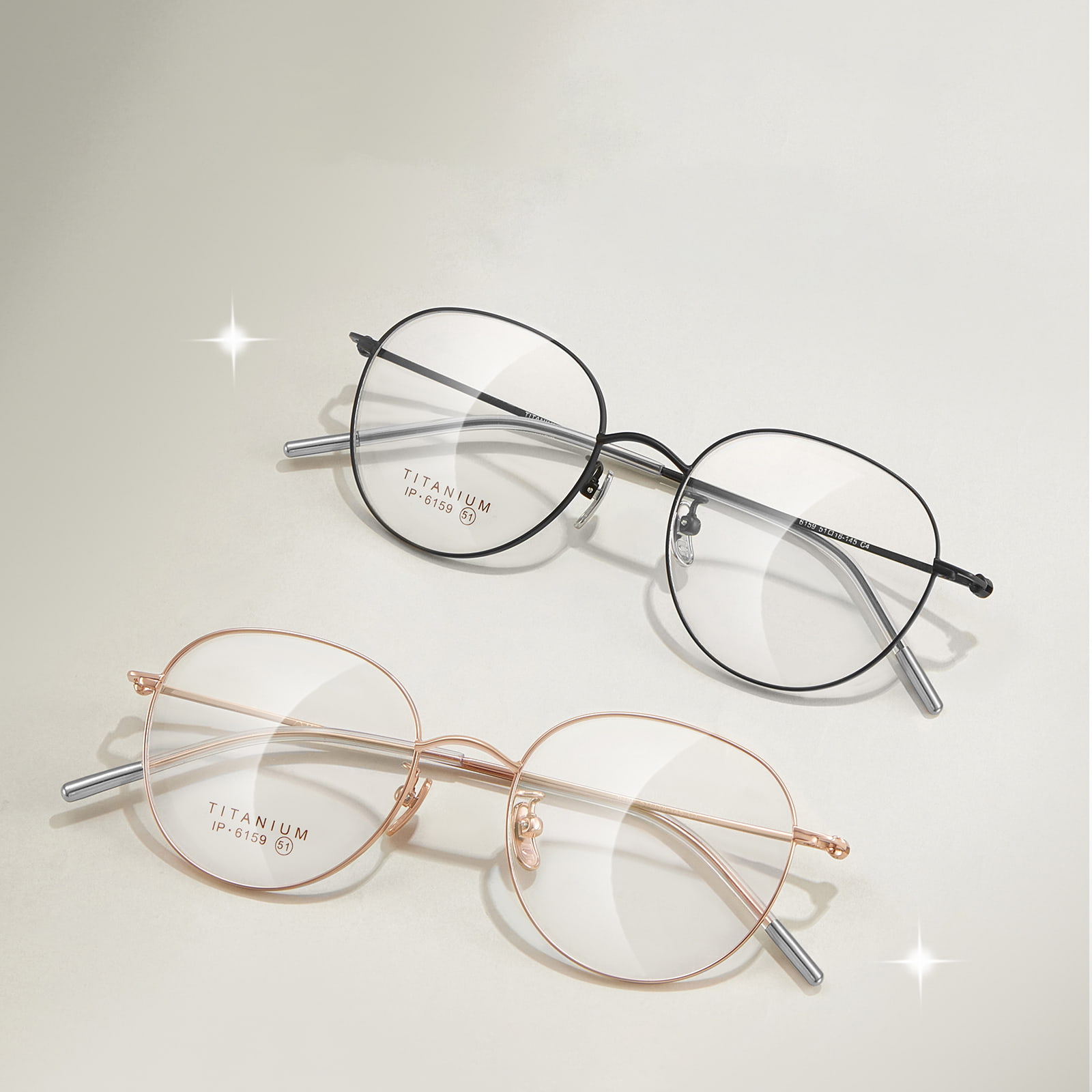 6159 Oval Fine Titanium Glasses