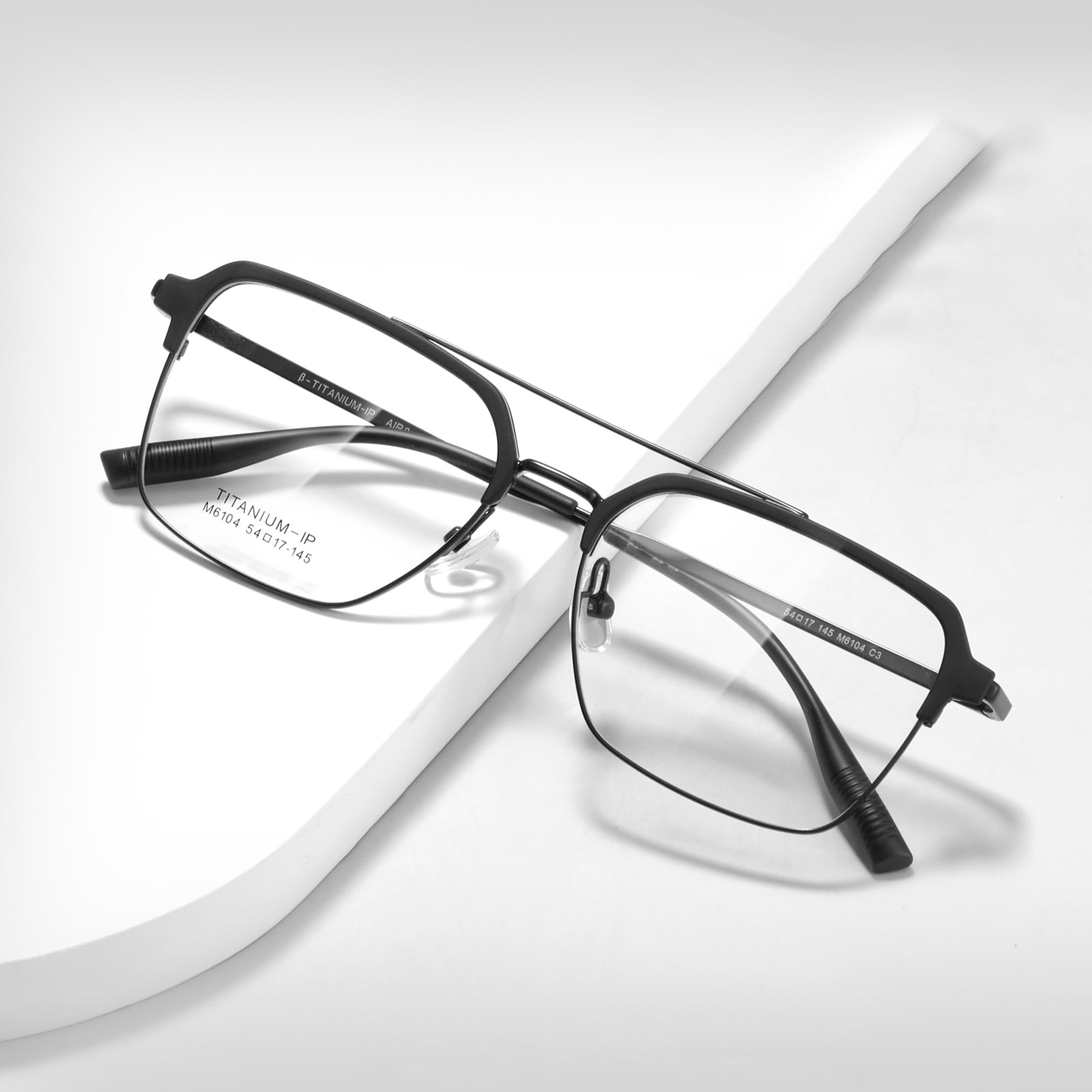 M6104 Double Beam Non-Fading Glossy β Titanium Glasses