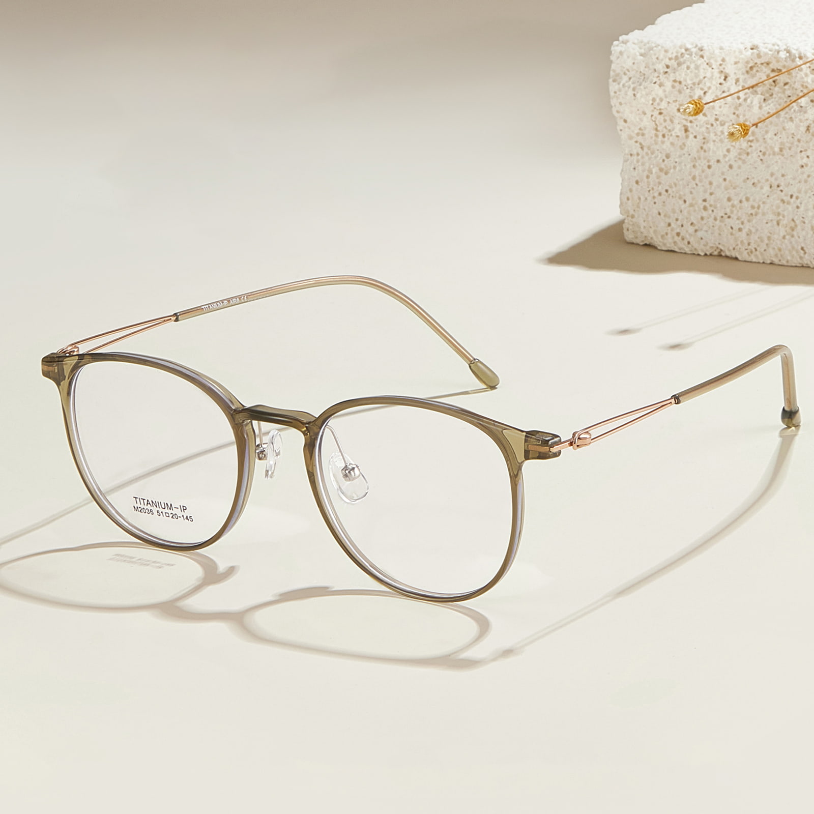M2036 Rounded Lines Without Pressing the Ears β Titanium Glasses