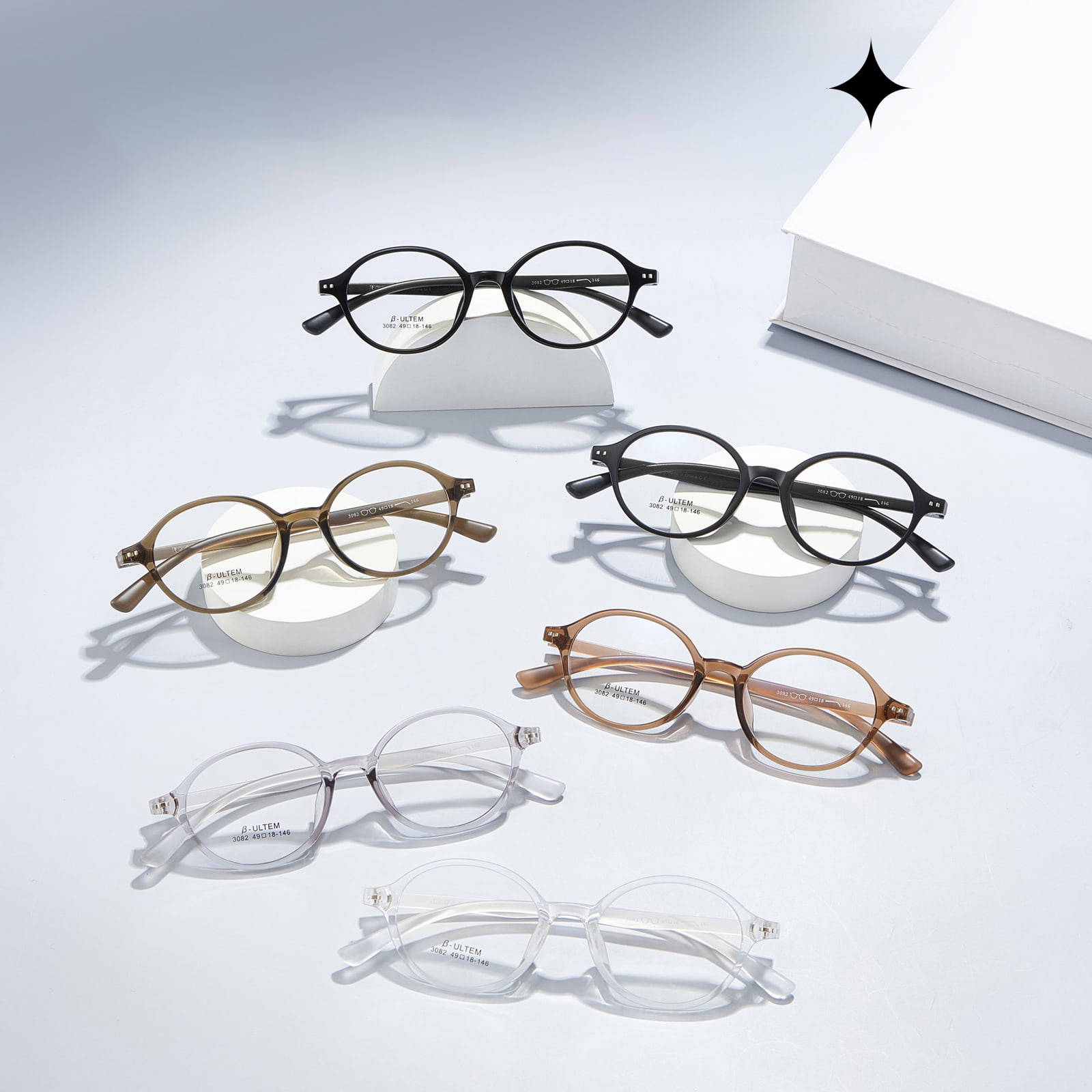 3082 Oval Frame Stress-Free TR90 Glasses