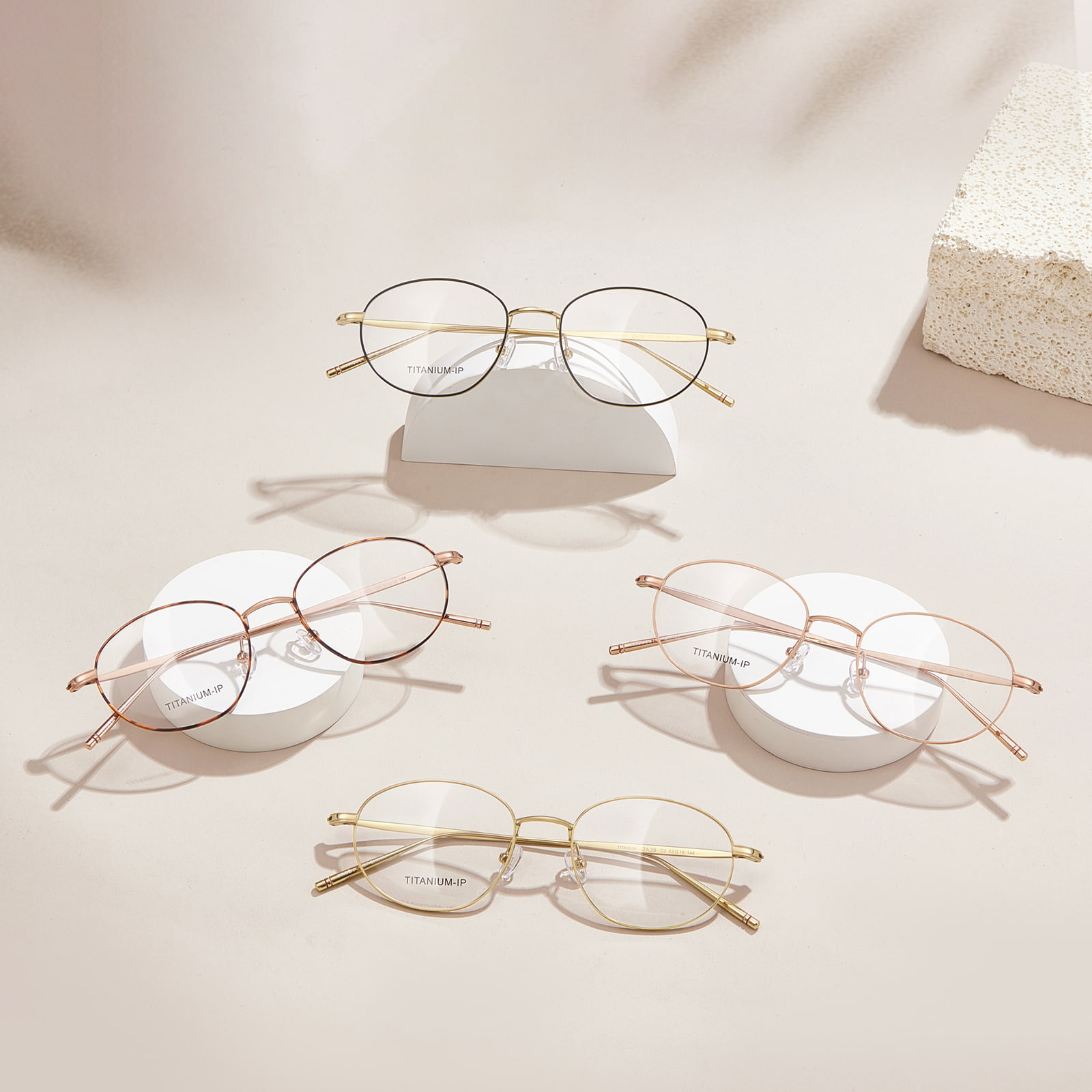 2A39 Narrow Frame Adjustable Nose Pads Pure Titanium Glasses