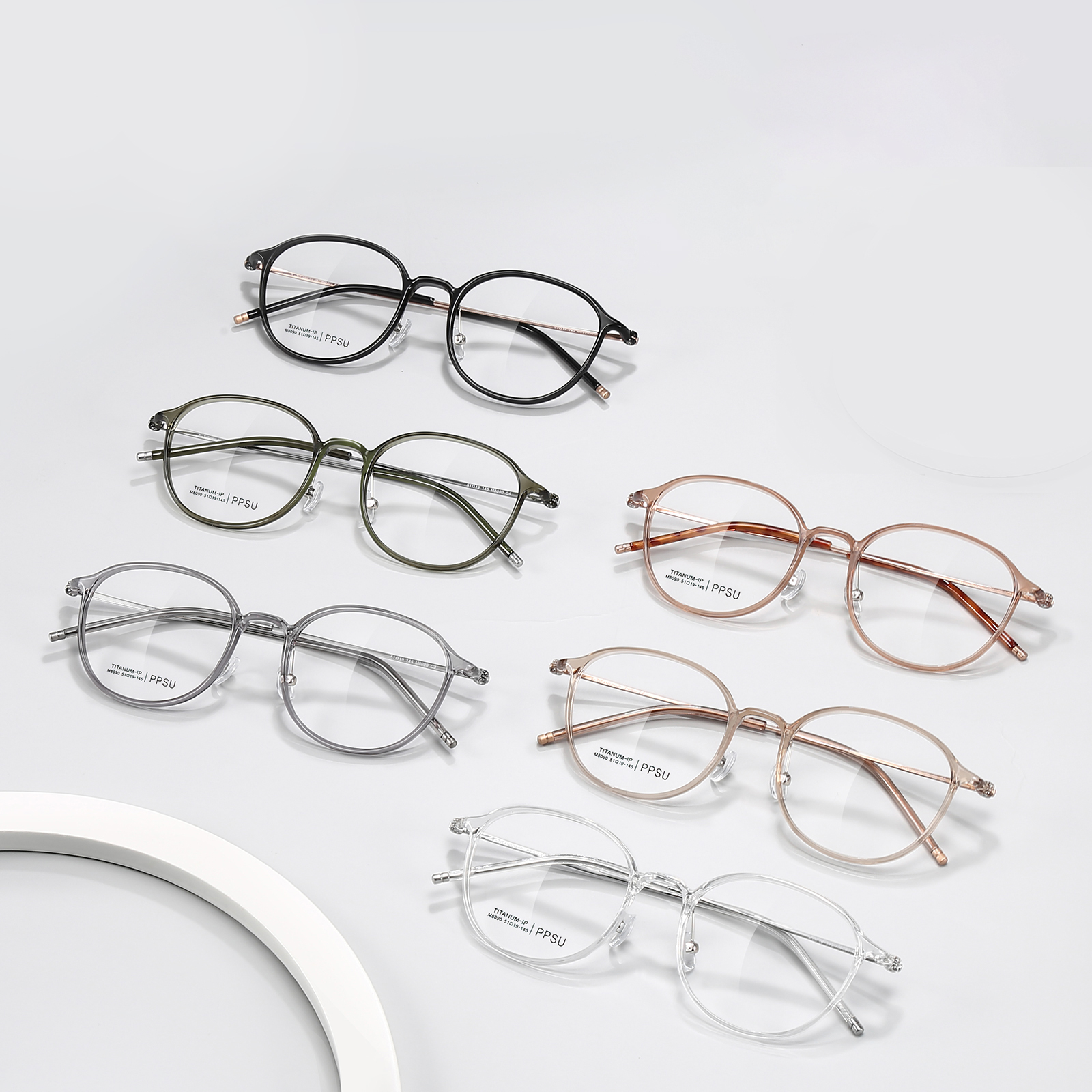 M8090 Round Frame Classic High Temperature Resistant β Titanium Glasses