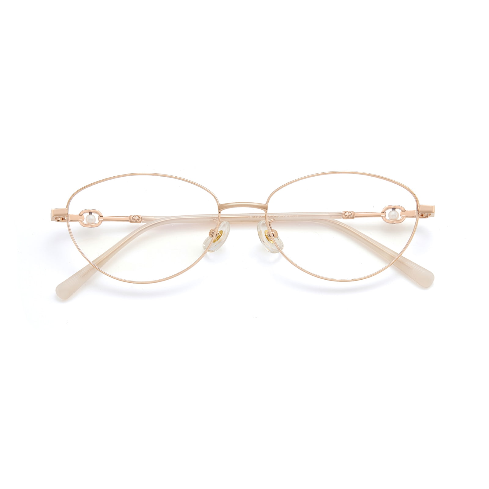 58166 Cat's Eye Pearl Pile Alloy Glasses