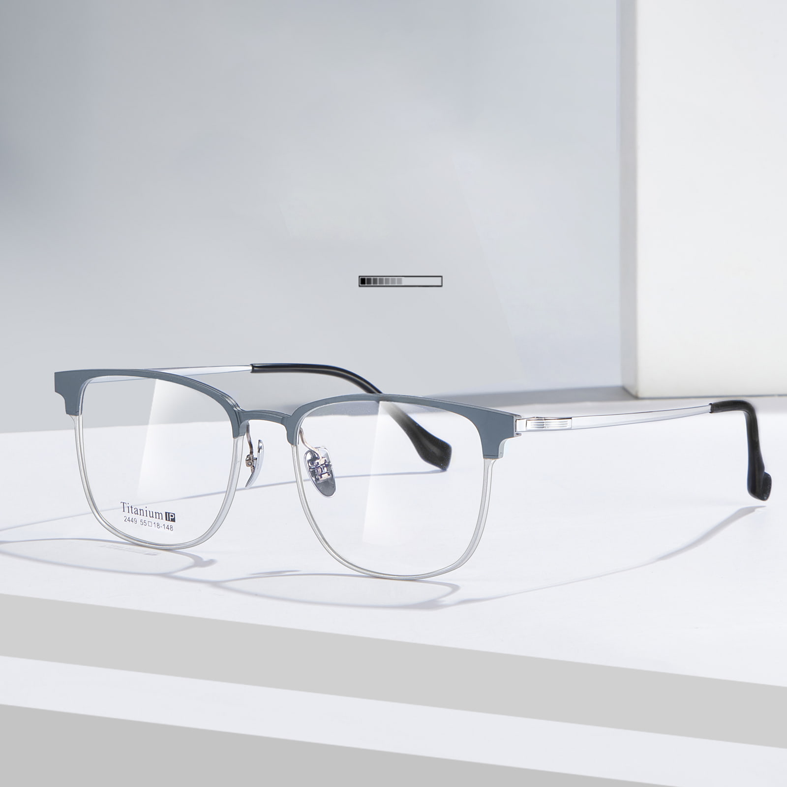 2449 Square and Round Carved Aluminum-Magnesium Glasses