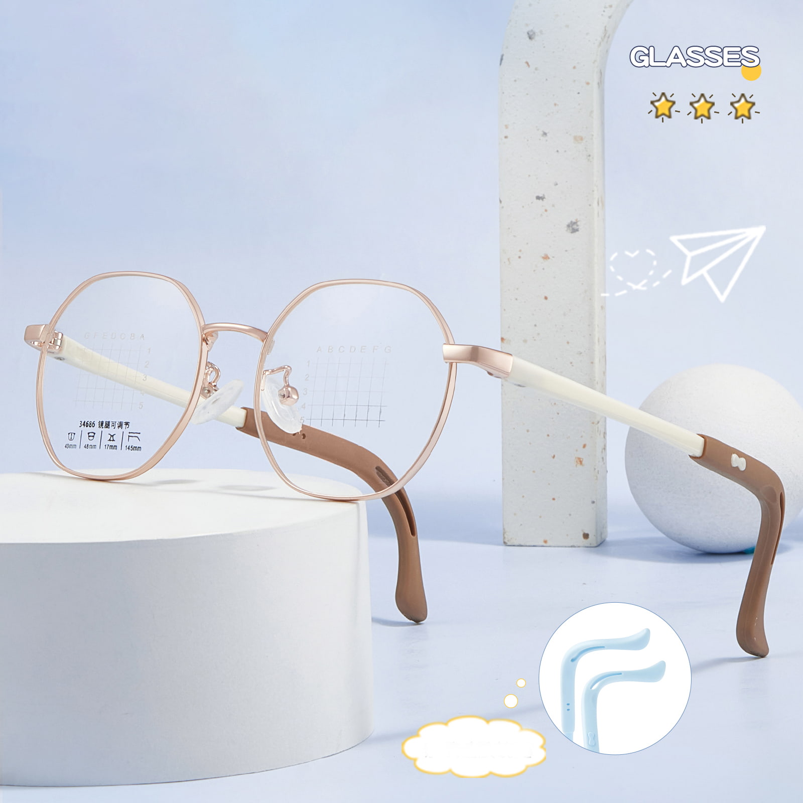 34686 Youth Polygonal Alloy Glasses