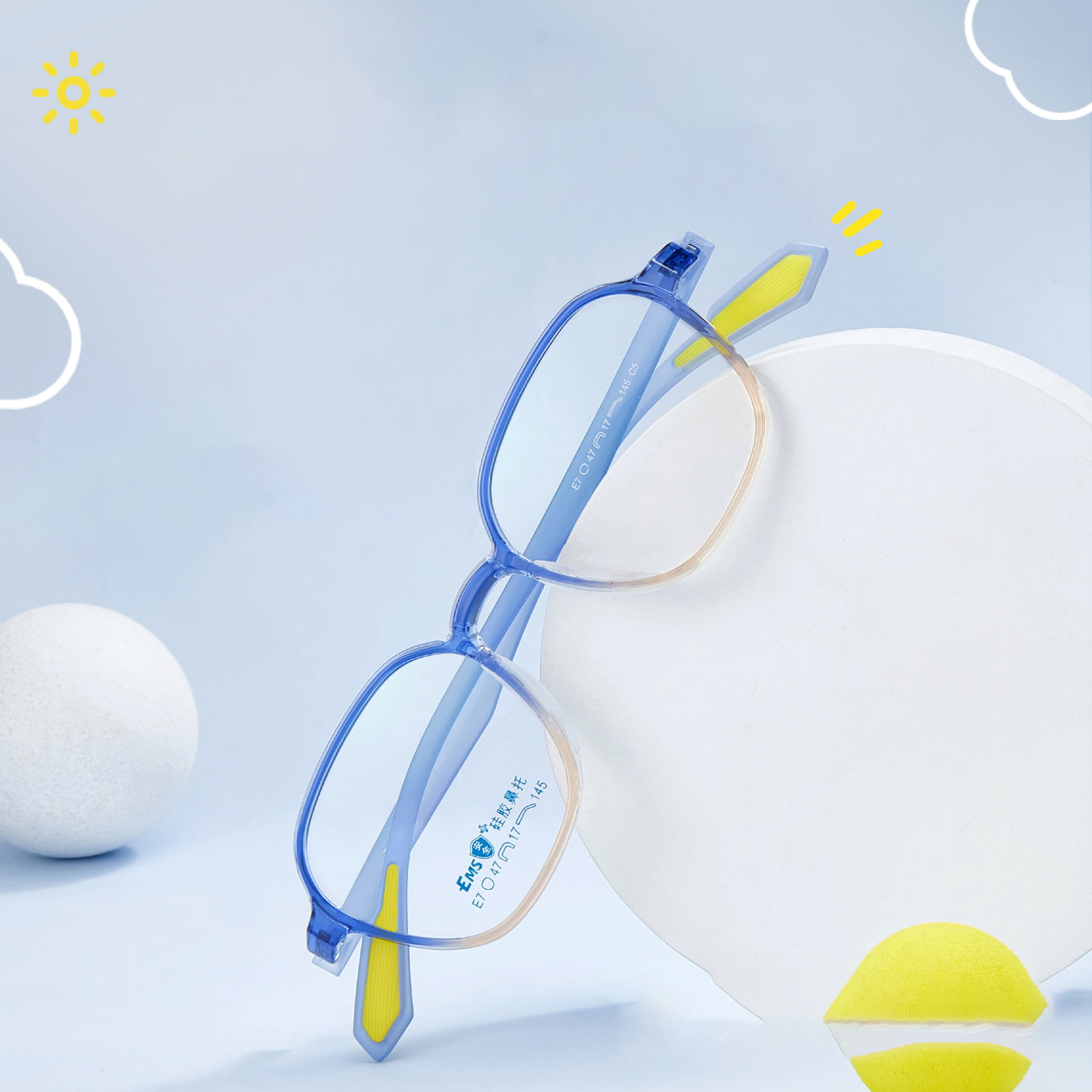 E7 Gradient Color Wide-Rimmed Soft Silicone Nose Pad Glasses