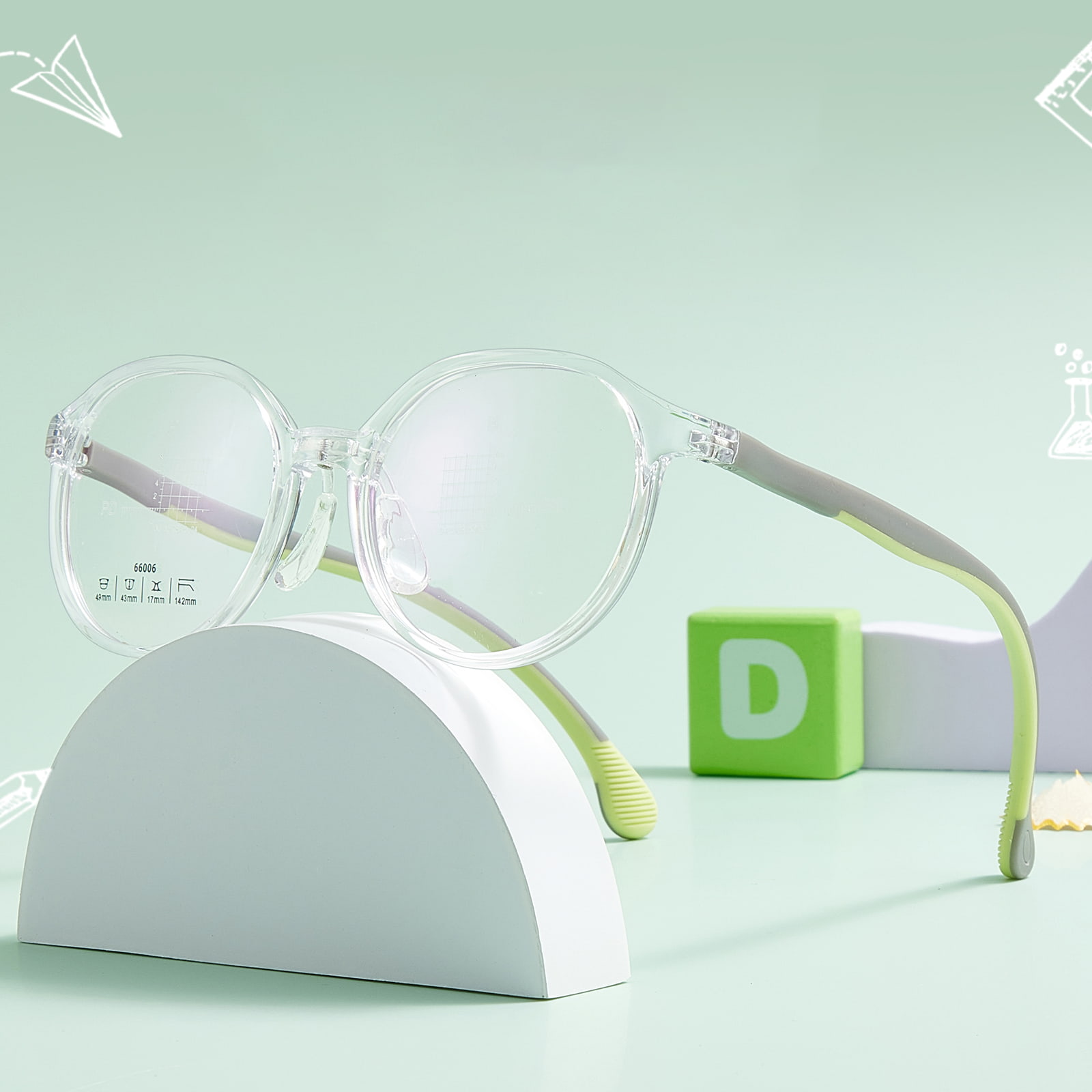 66006 Children's Multicolor U-Shaped Soft Silicone Nose Pad Glasses