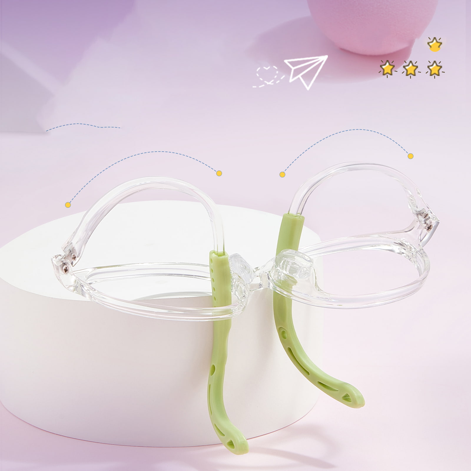 1713 Adjustable Temples Comfortable Soft Silicone Nose Pads Glasses