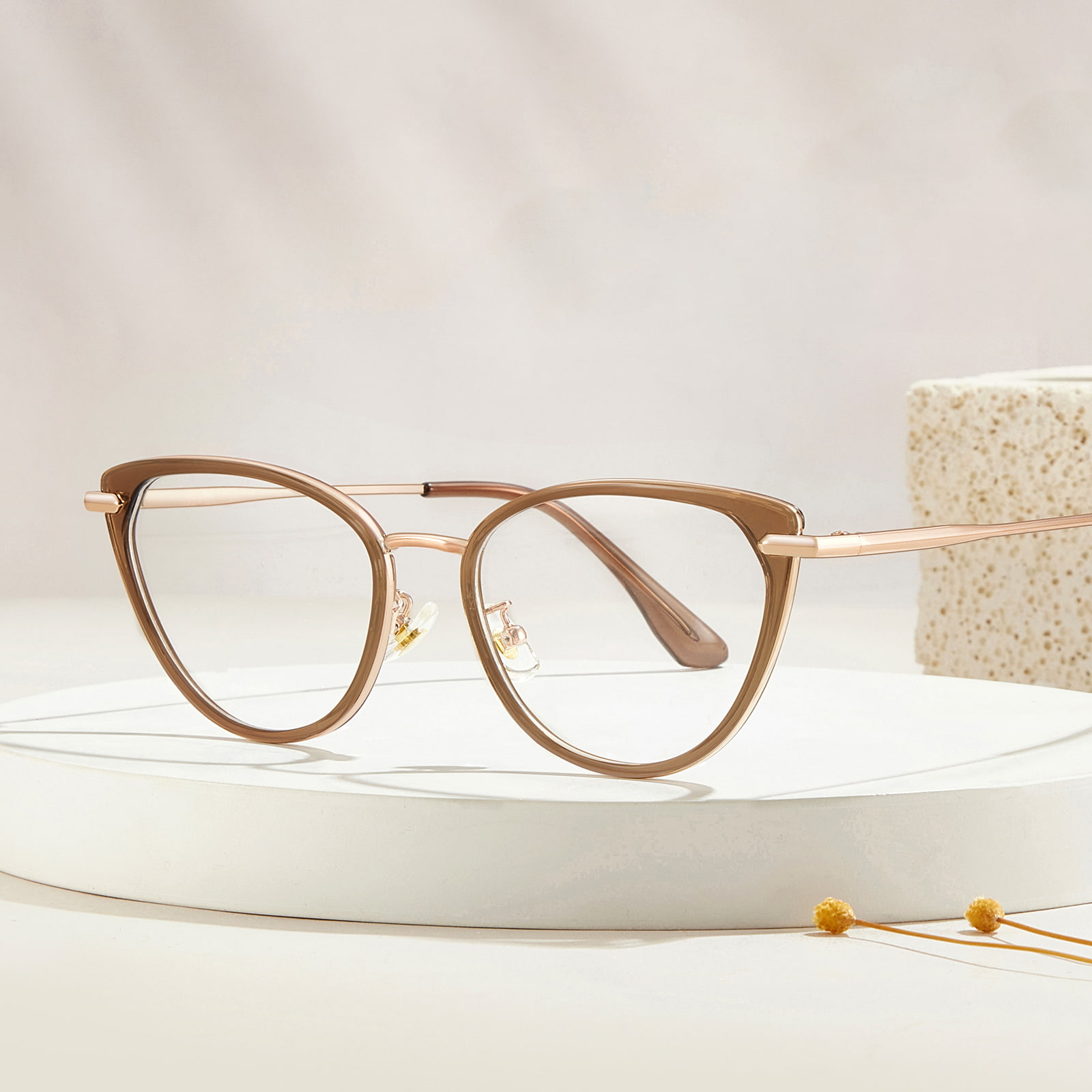 S11916 Gold Glue Metal Rim Anti-Blue Light Glasses