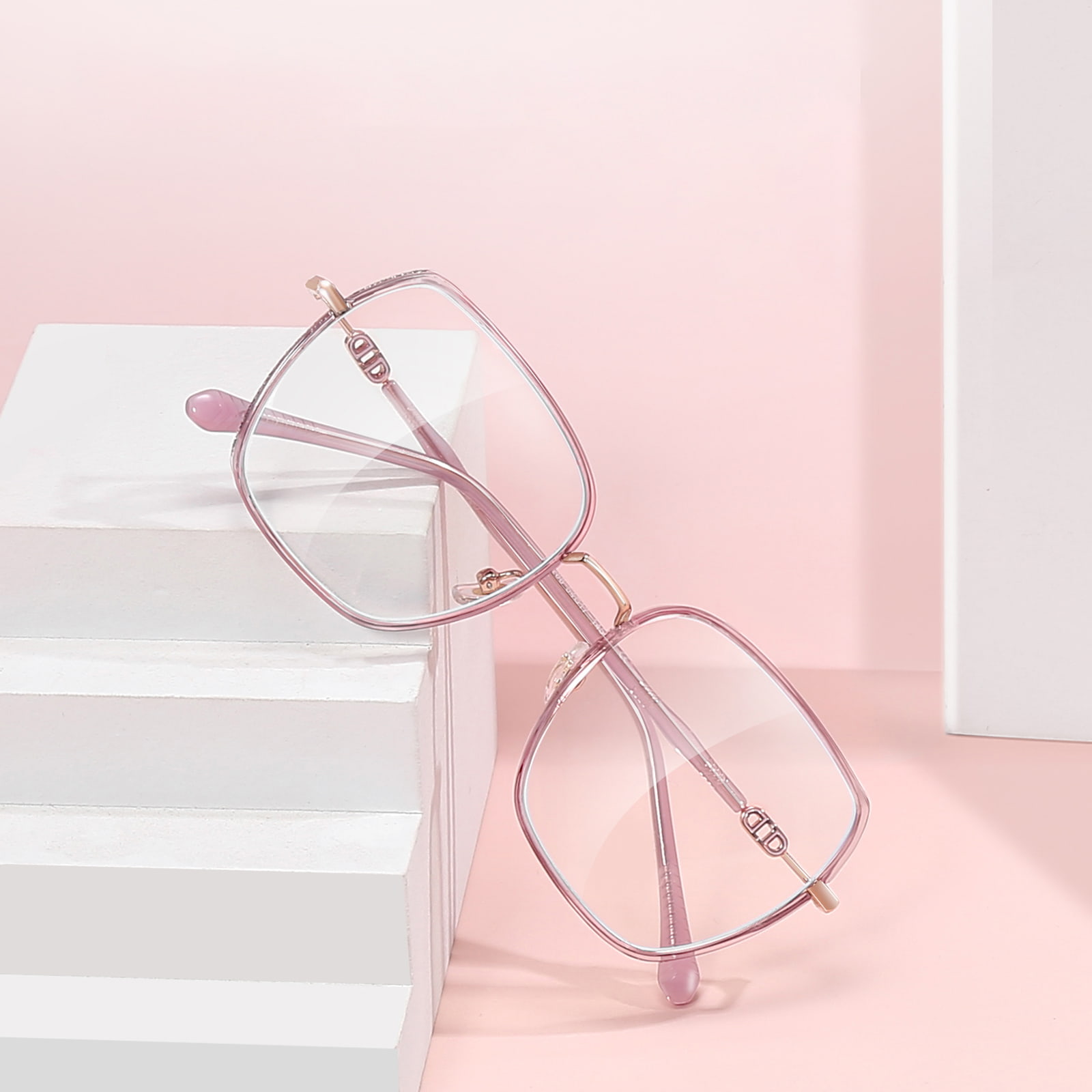 2288 Thickened Wide-Rim Glitter Large Frame Anti-Blue Light Glasses