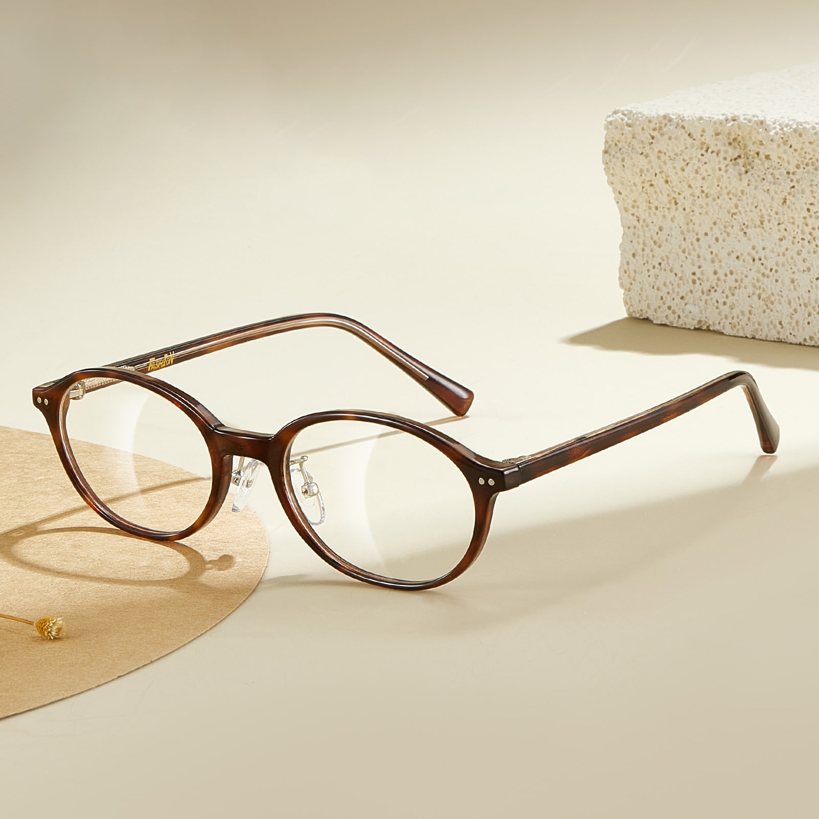 D004 Retro Small Frame Thin Oval Anti-Blue Light Glasses