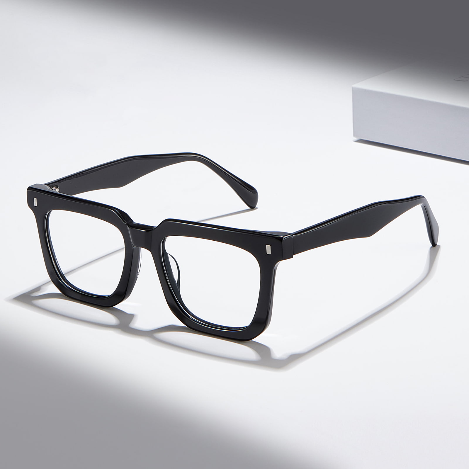 RD29009 Bold Square Frame Tortoiseshell Textured Acetate Glasses