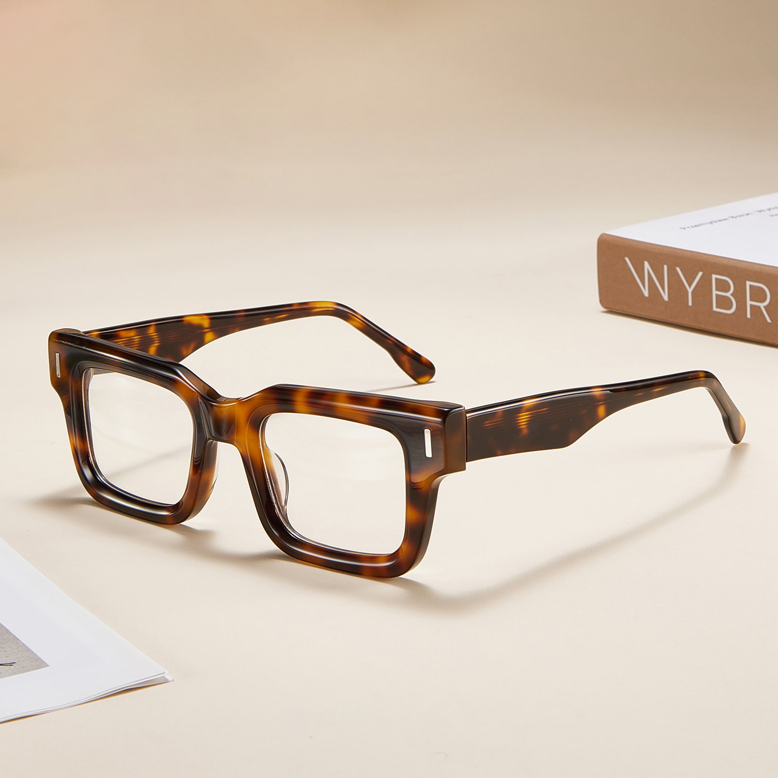 RD29008 Thick Frame Transparent Environmentally Friendly Acrylic Glasses