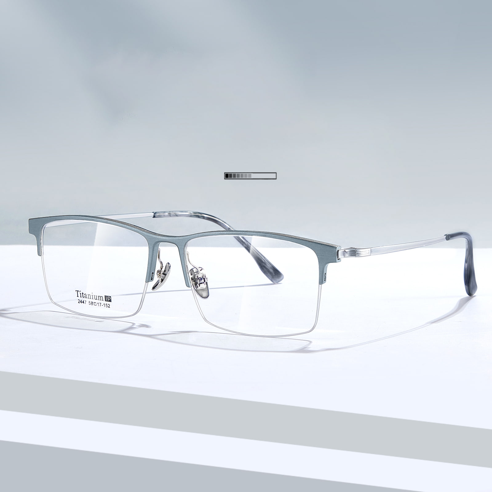 2447 Computer Office Large Half Frame Aluminum Magnesium Glasses